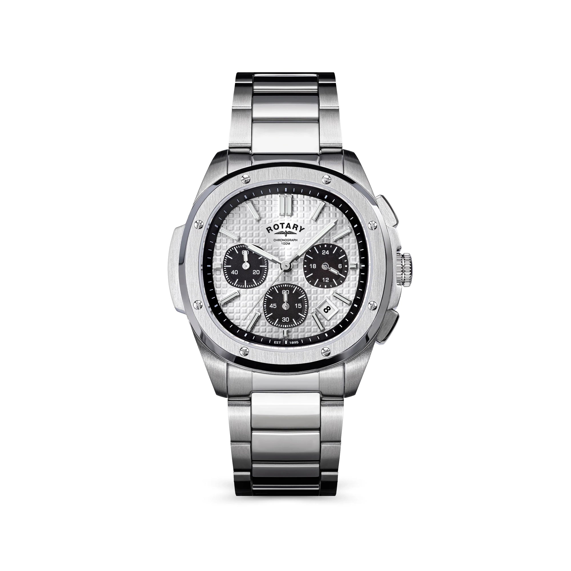 Rotary Apex100 Chronograph Silver Dial Watch