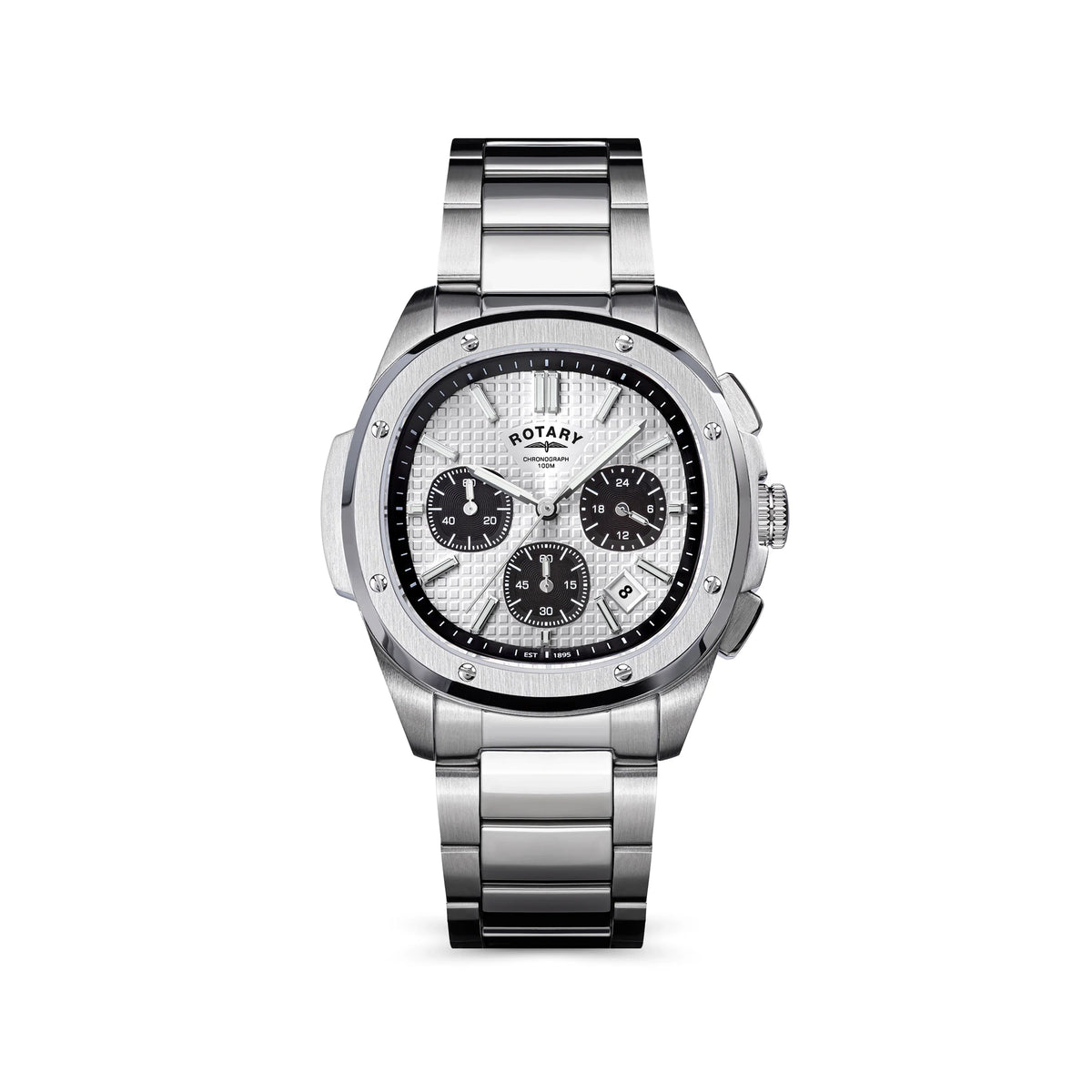 Rotary Apex100 Chronograph Silver Dial Watch