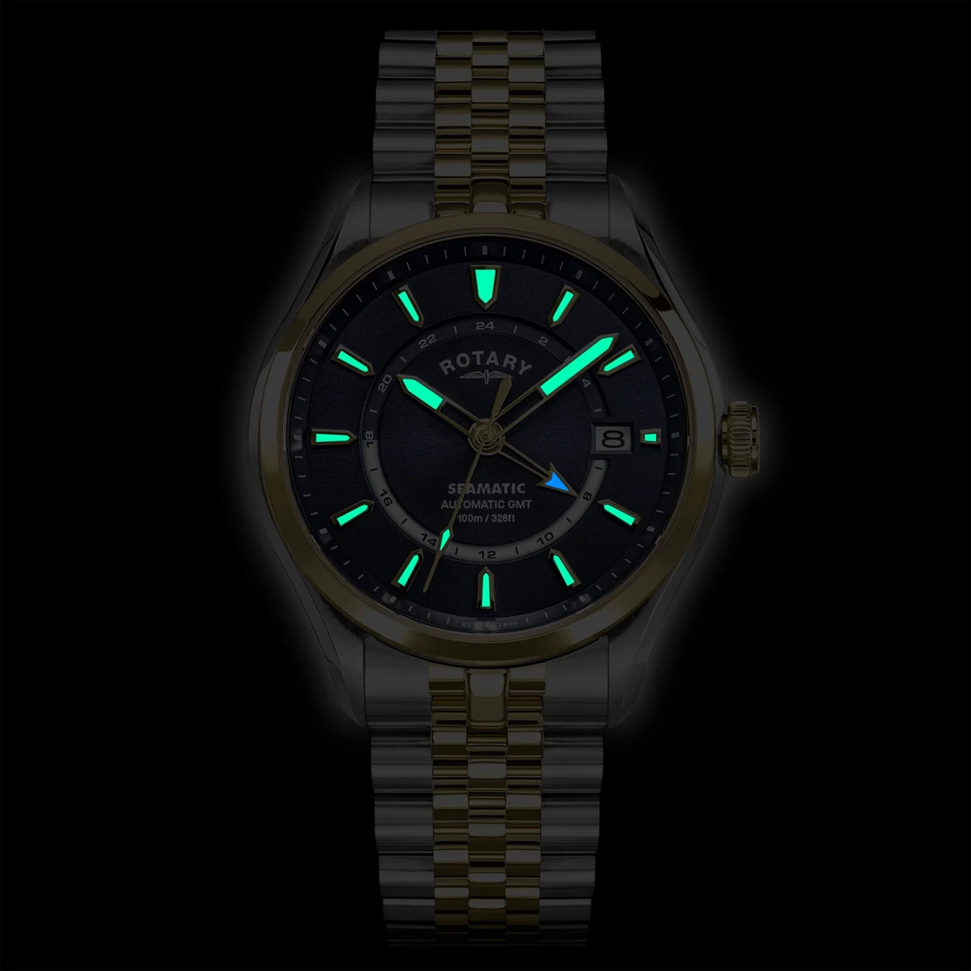 Rotary Seamatic 100 GMT Automatic Blue Dial Watch