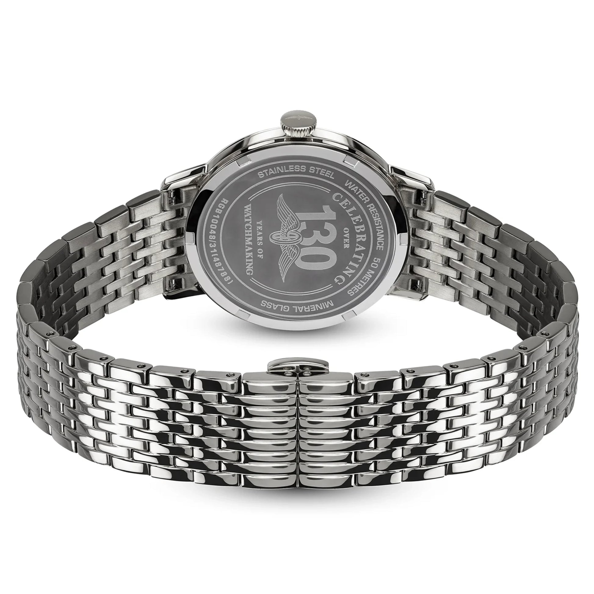 Rotary 1895 Stainless Steel Watch With Cream Dial