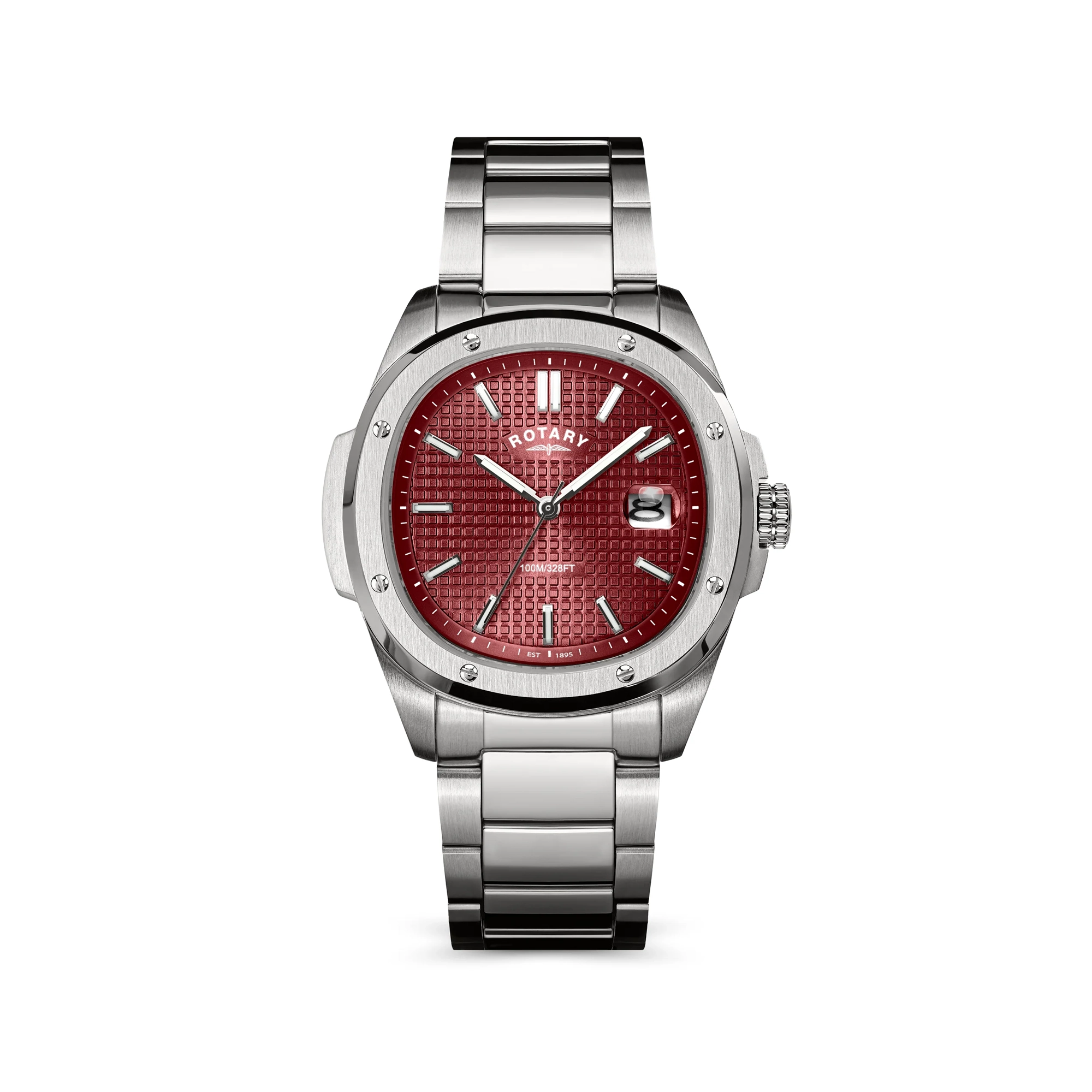 Rotary Apex100 Watch With Red Dial