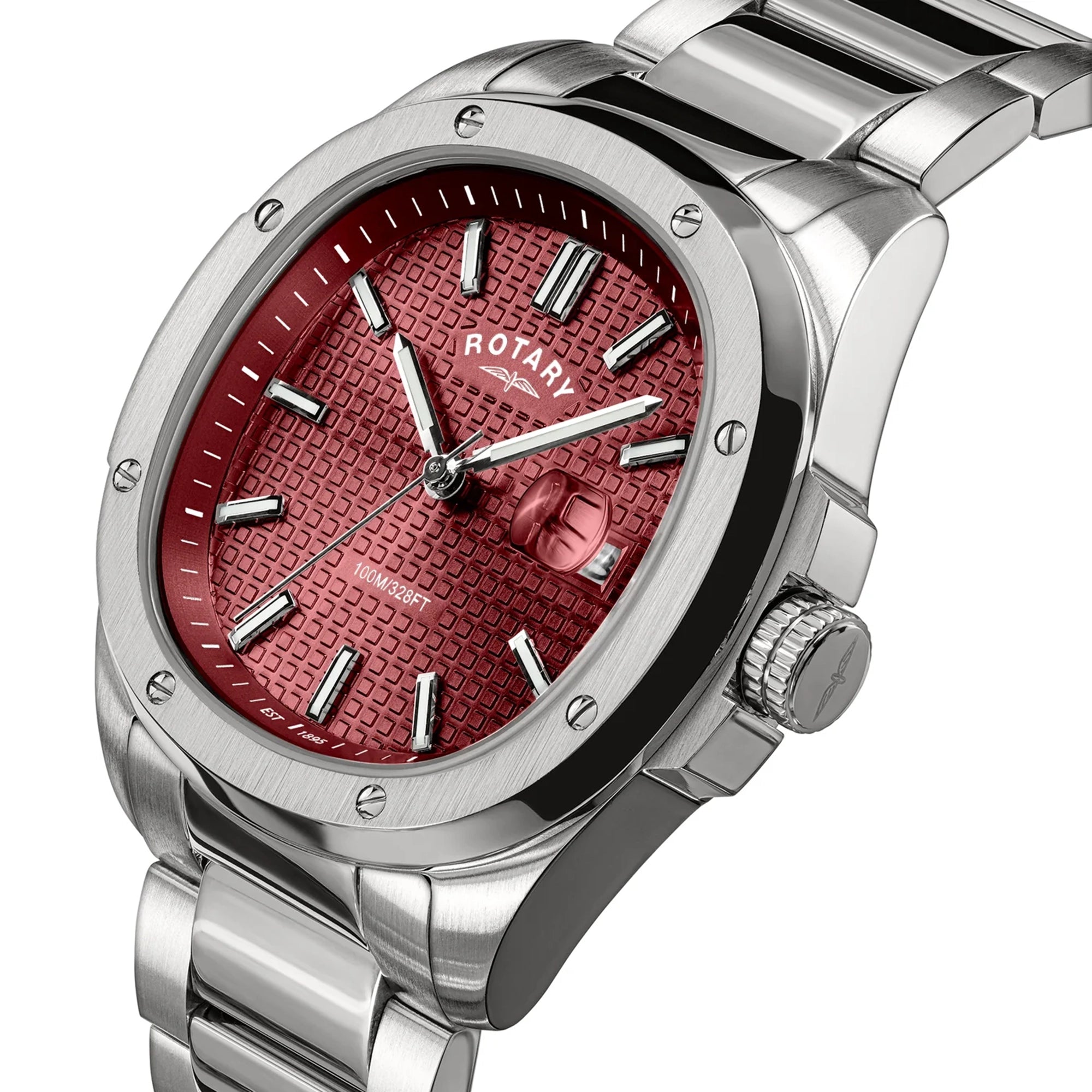 Rotary Apex100 Watch With Red Dial