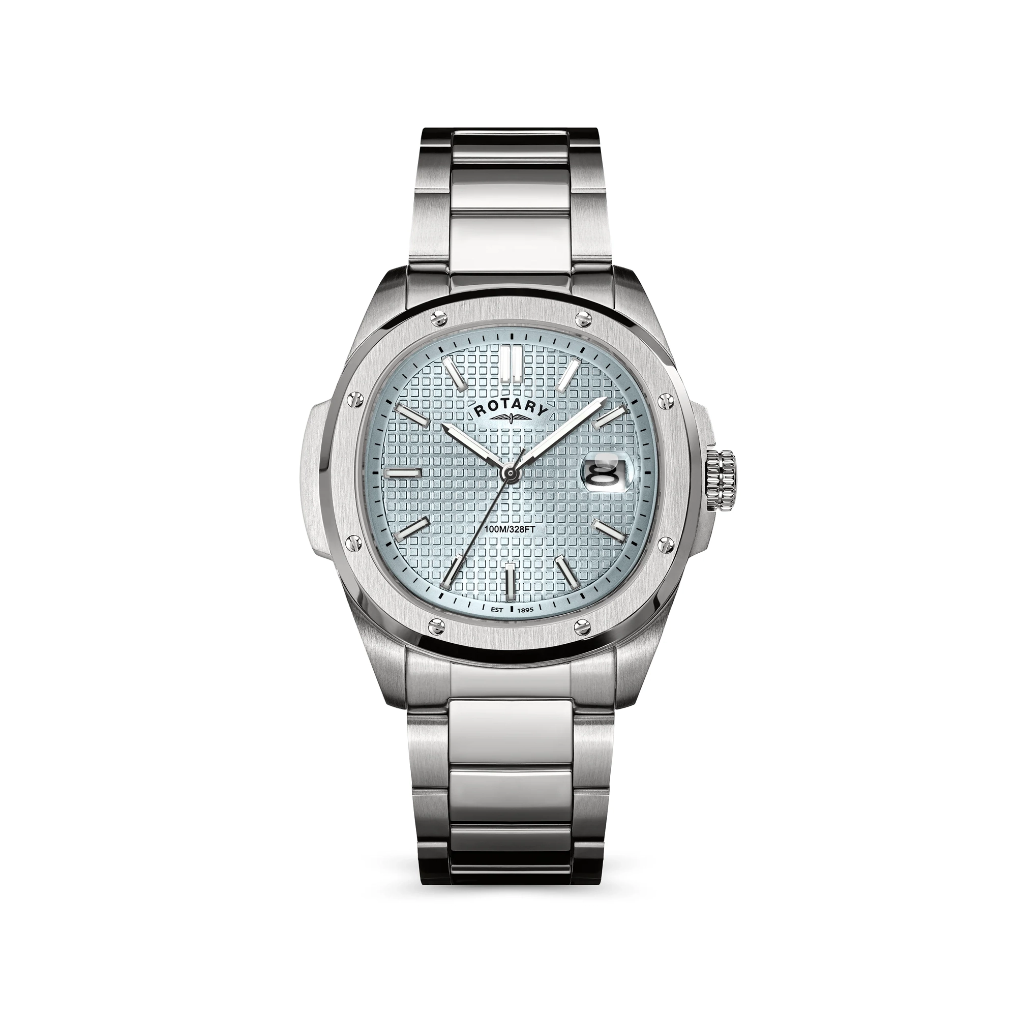 Rotary Apex100 Watch With Ice Blue Dial
