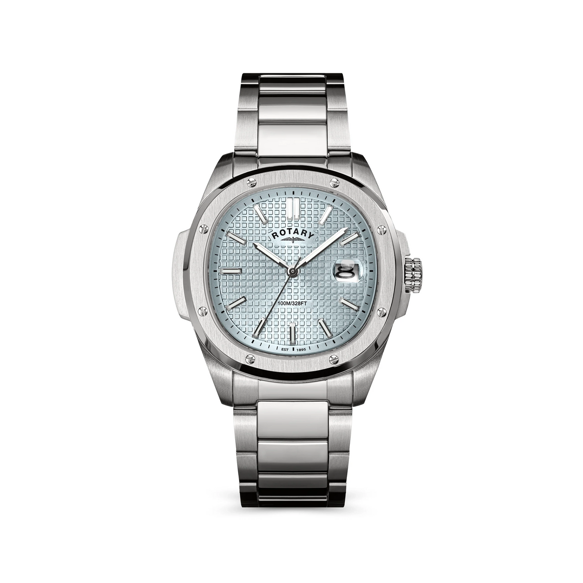 Rotary Apex100 Watch With Ice Blue Dial
