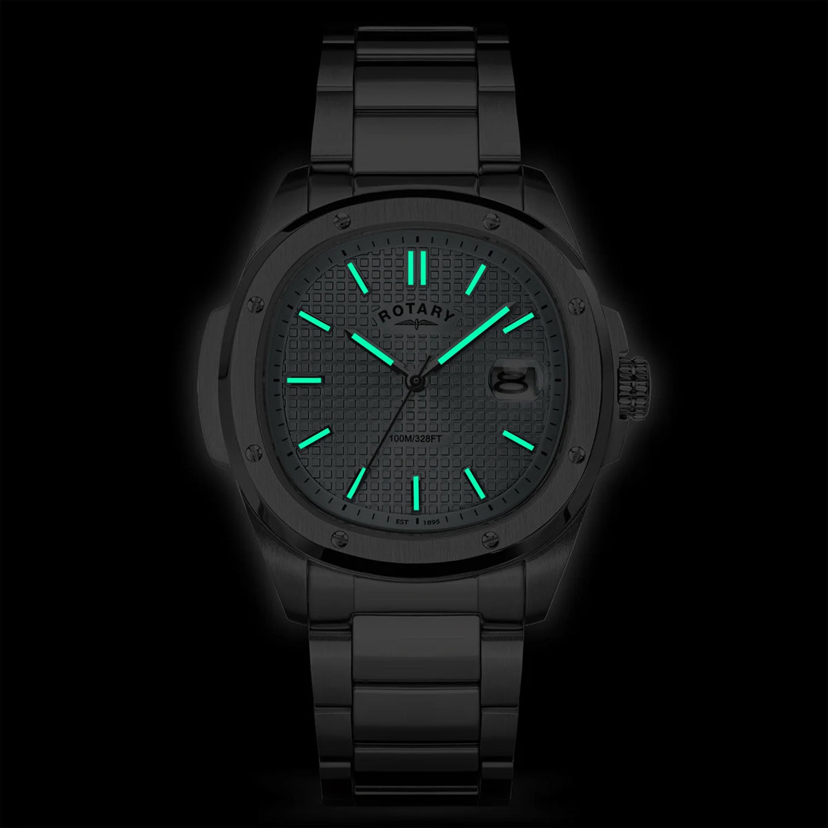 Rotary Apex100 Watch With Ice Blue Dial