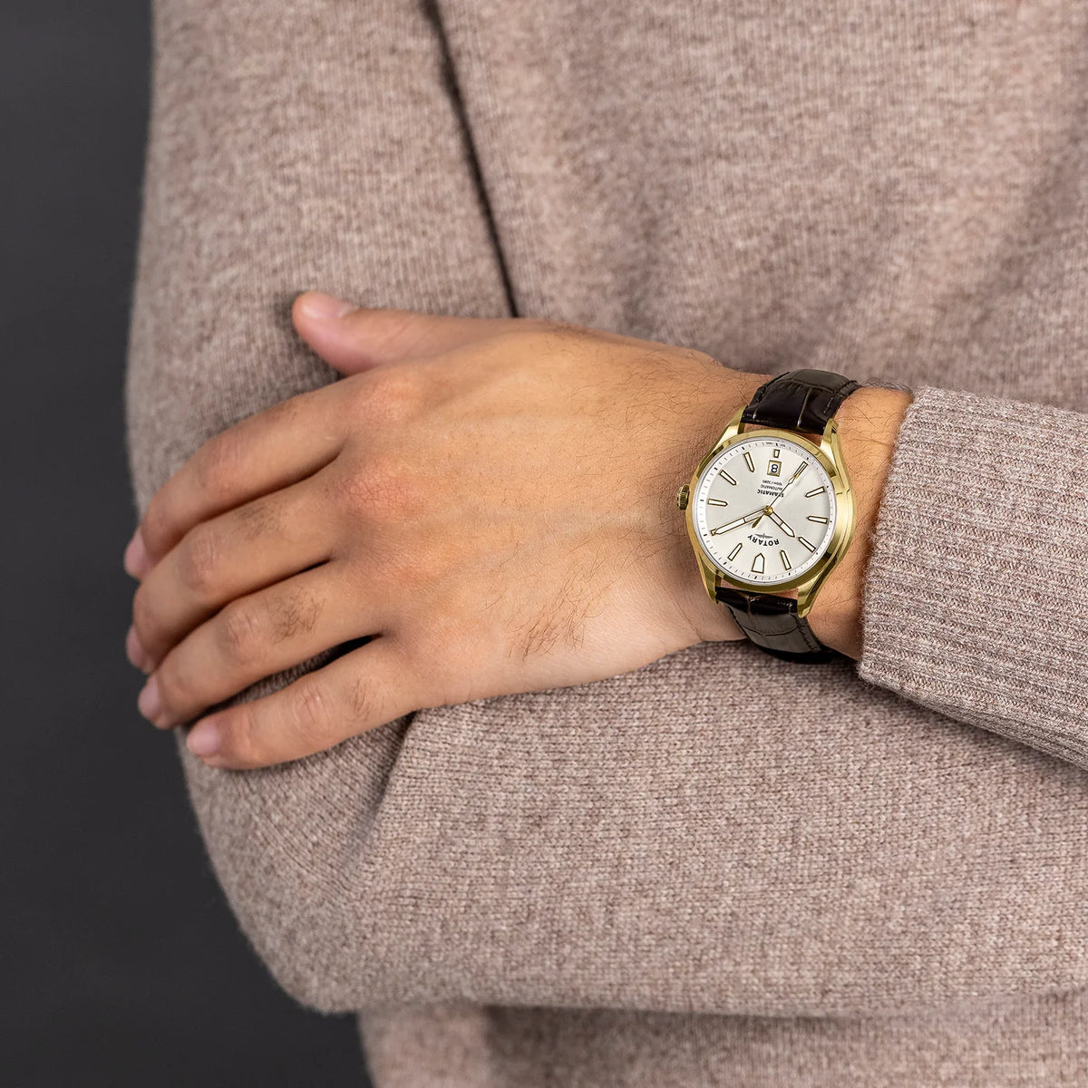 Rotary Seamatic 100 Gold PVD White Dial Automatic Watch