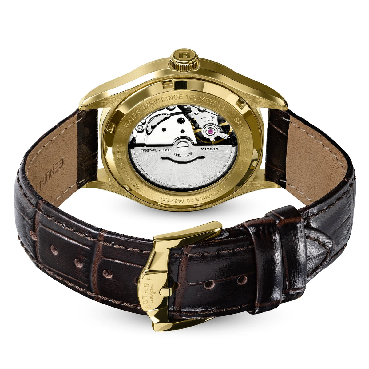 Rotary Seamatic 100 Gold PVD White Dial Automatic Watch