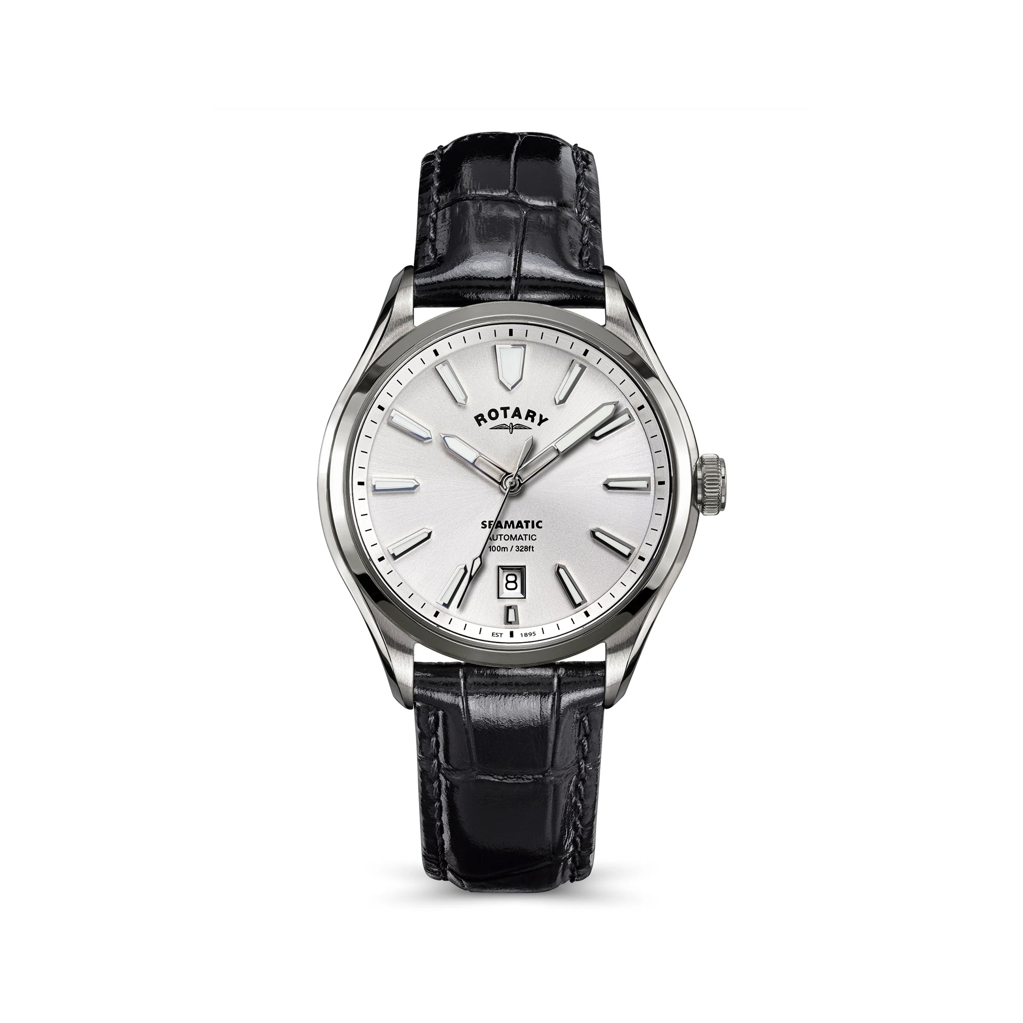 Rotary Seamatic 100 Automatic Watch With White Sunray Dial