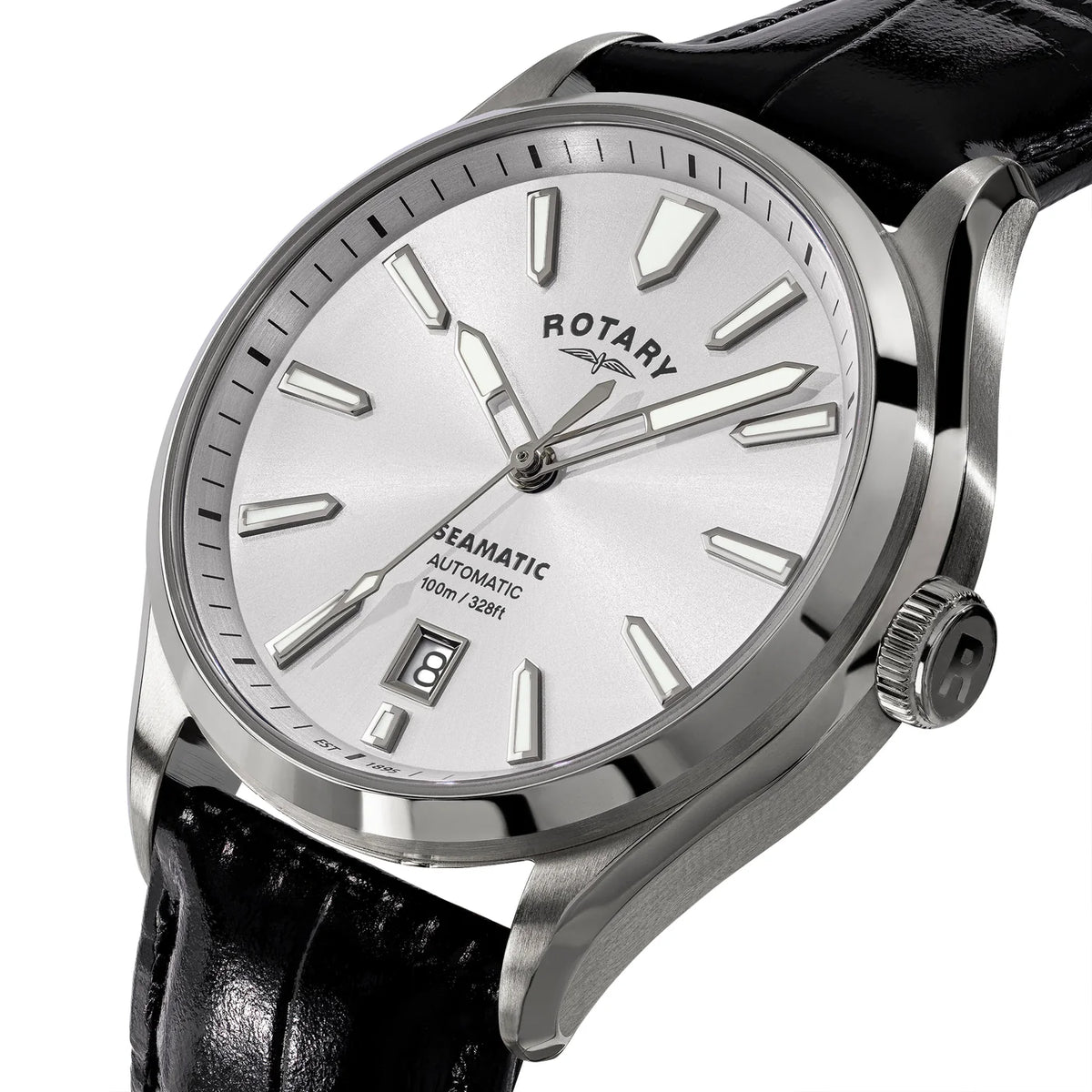 Rotary Seamatic 100 Automatic Watch With White Sunray Dial