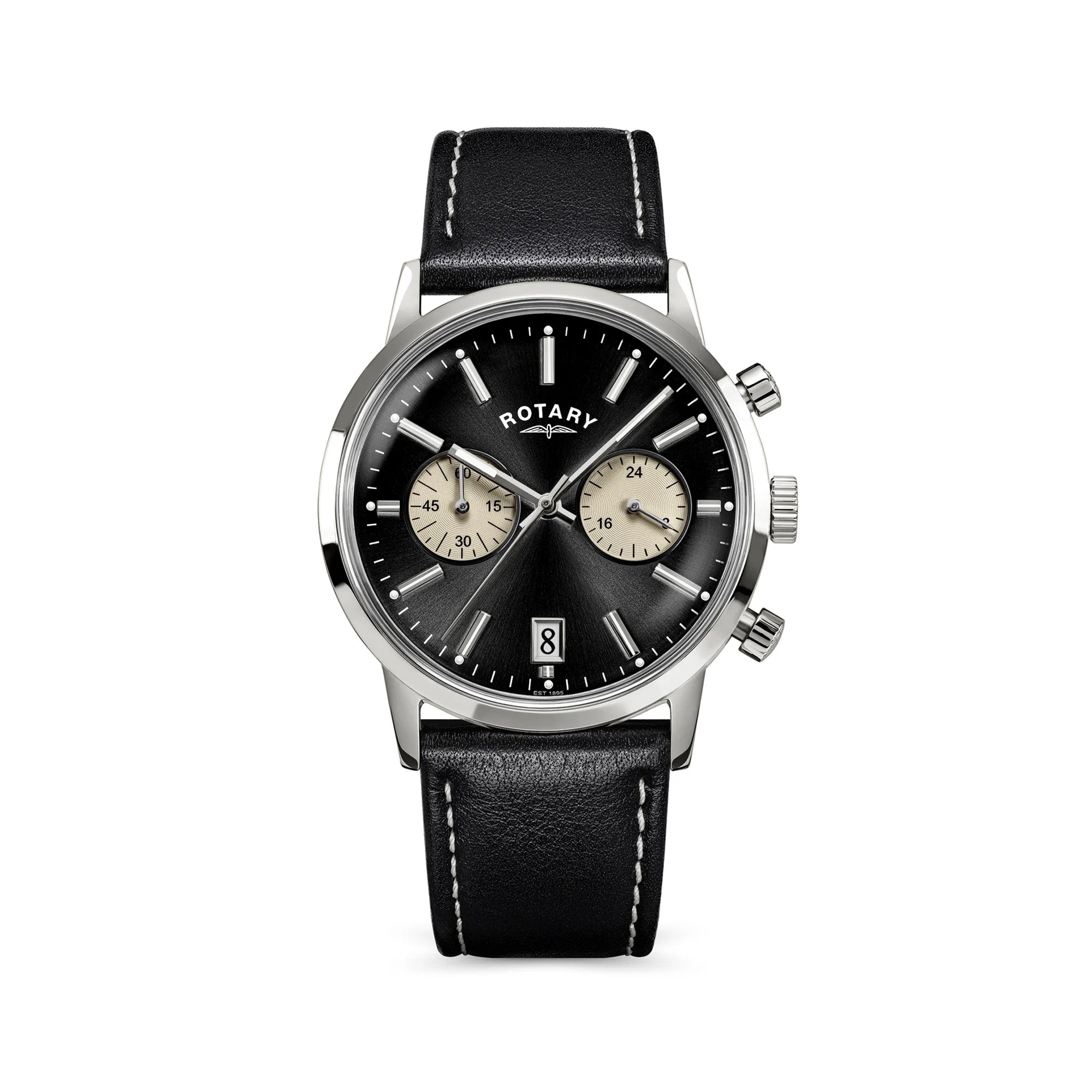 Rotary 1895 Chronograph Black Dial Watch