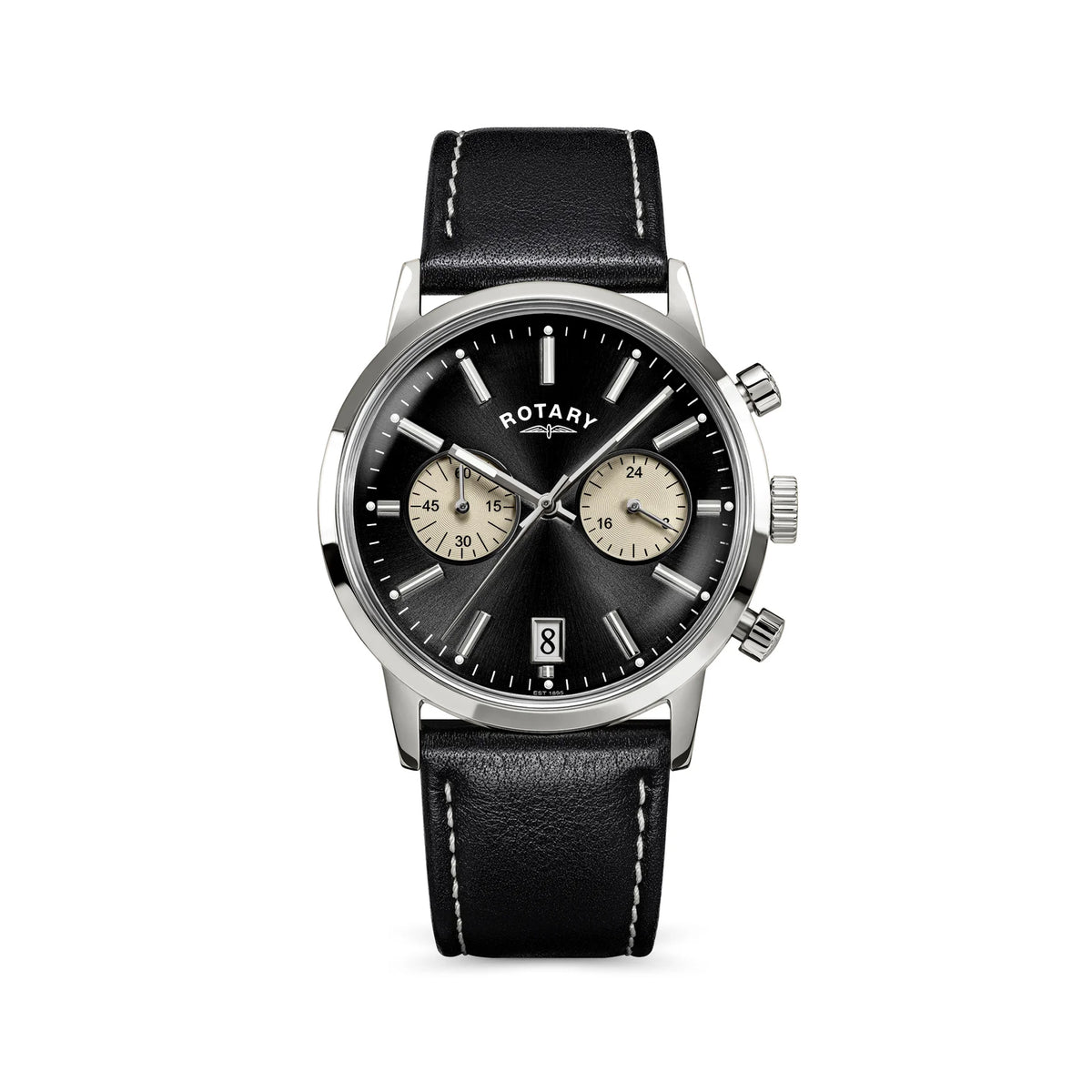 Rotary 1895 Chronograph Black Dial Watch