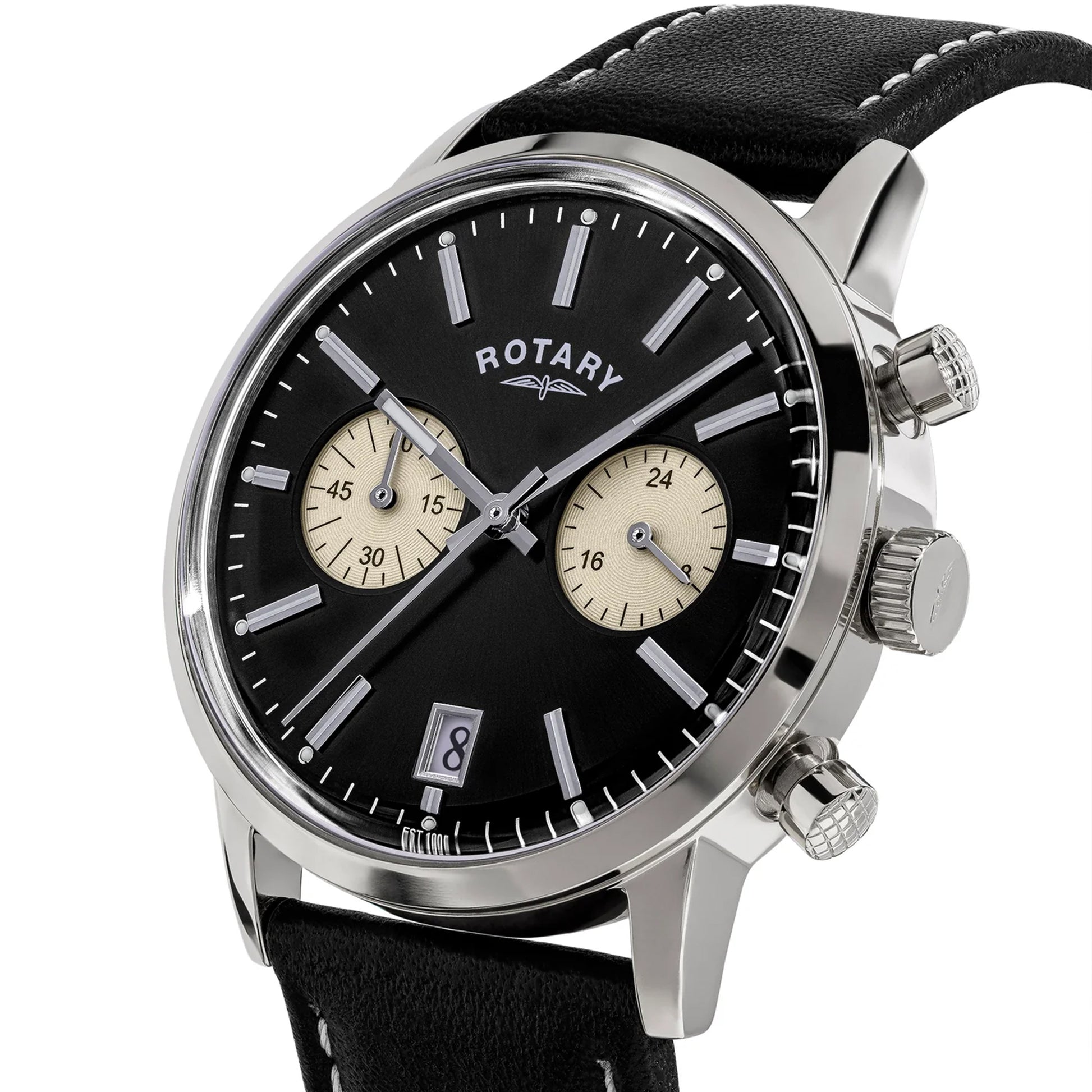 Rotary 1895 Chronograph Black Dial Watch