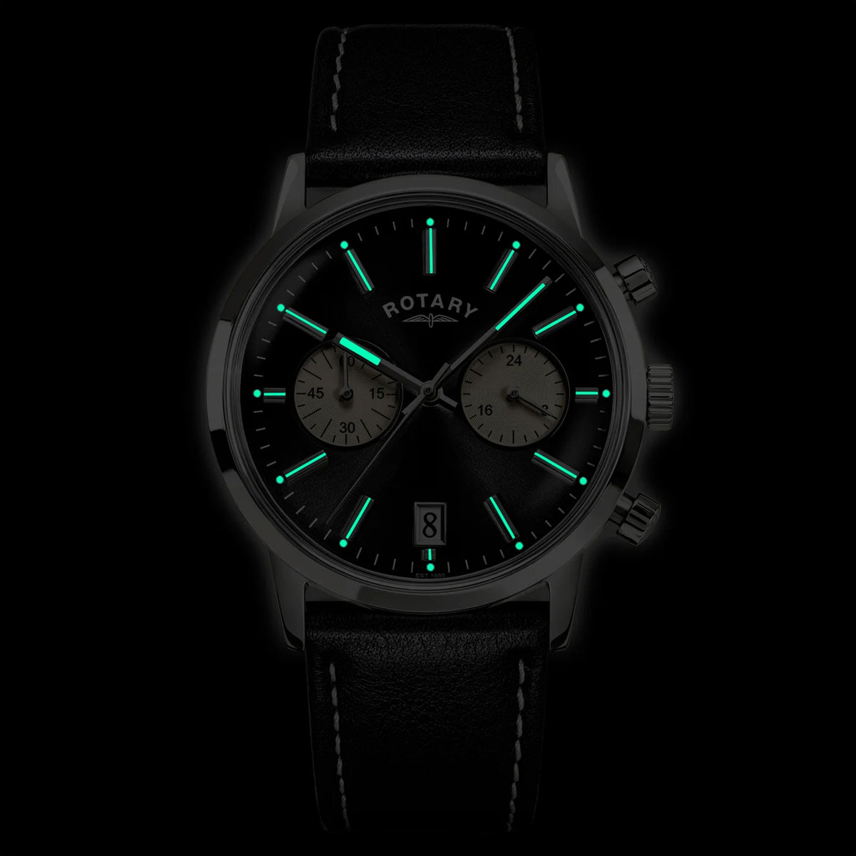 Rotary 1895 Chronograph Black Dial Watch