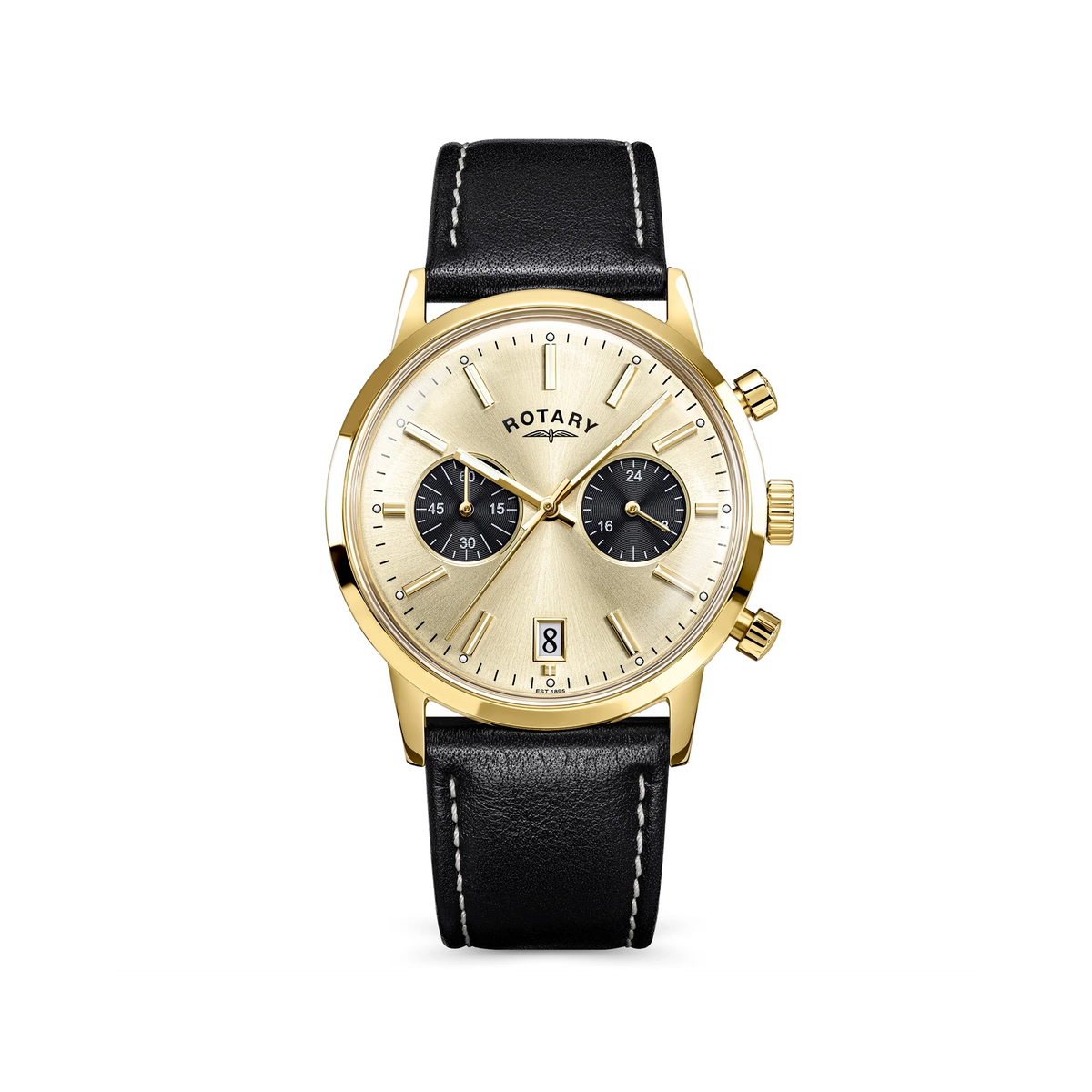 Rotary 1895 Chronograph Watch With Gold Coloured Dial