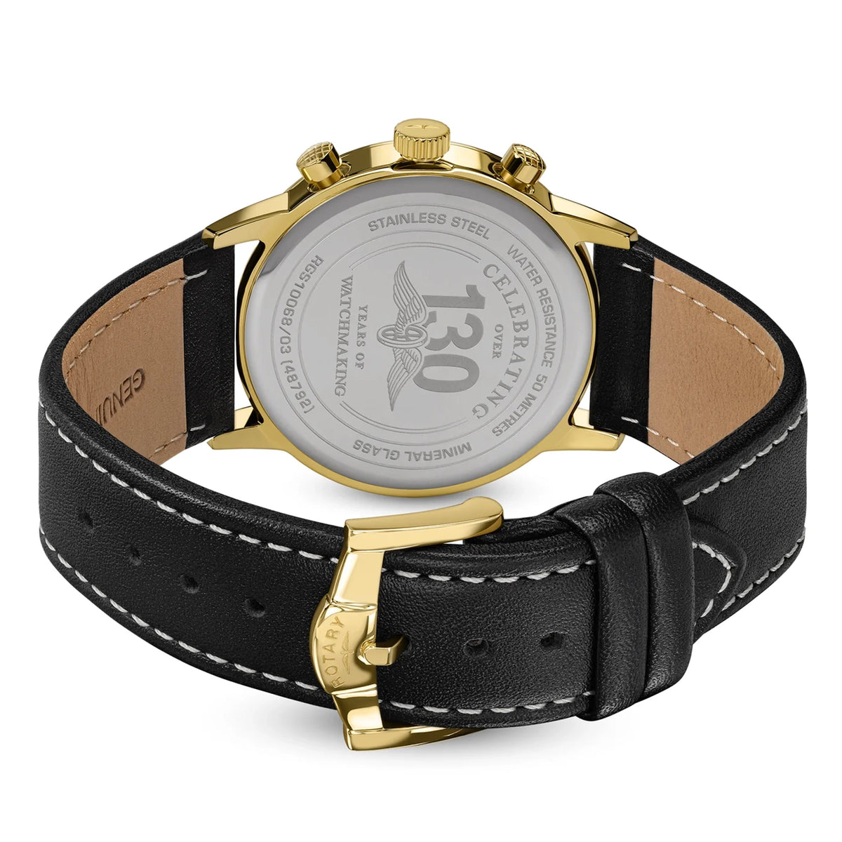Rotary 1895 Chronograph Watch With Gold Coloured Dial