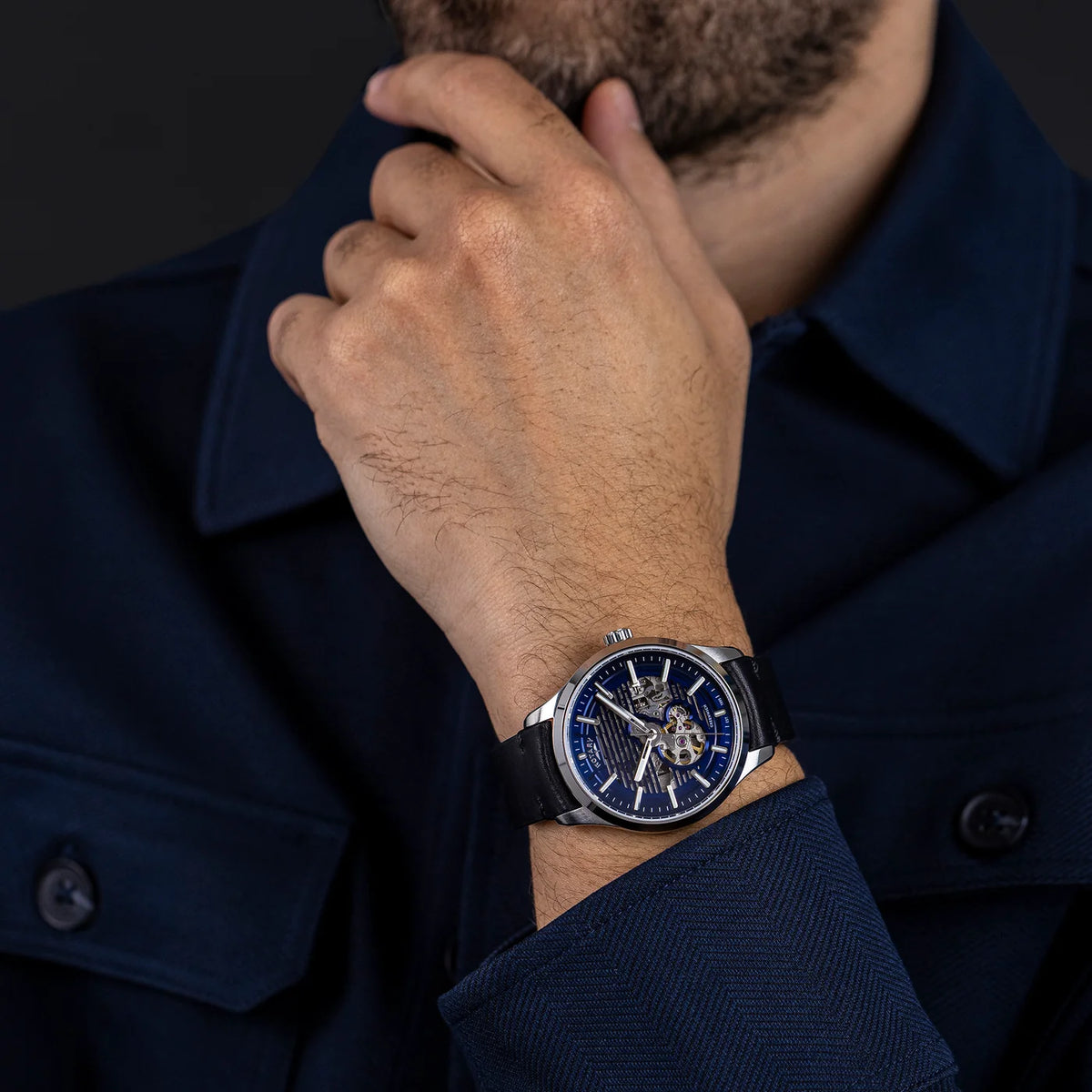 Rotary Greenwich GT1 Blue Skeleton Automatic Watch