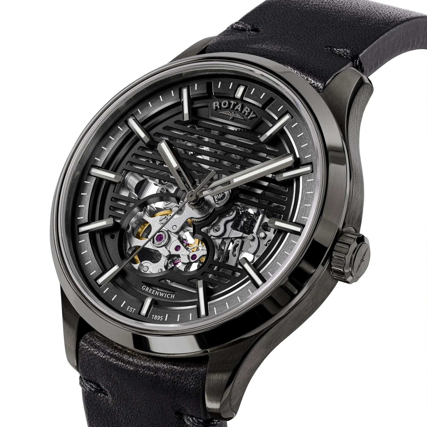 Rotary Greenwich GT1 Black Skeleton Automatic Watch