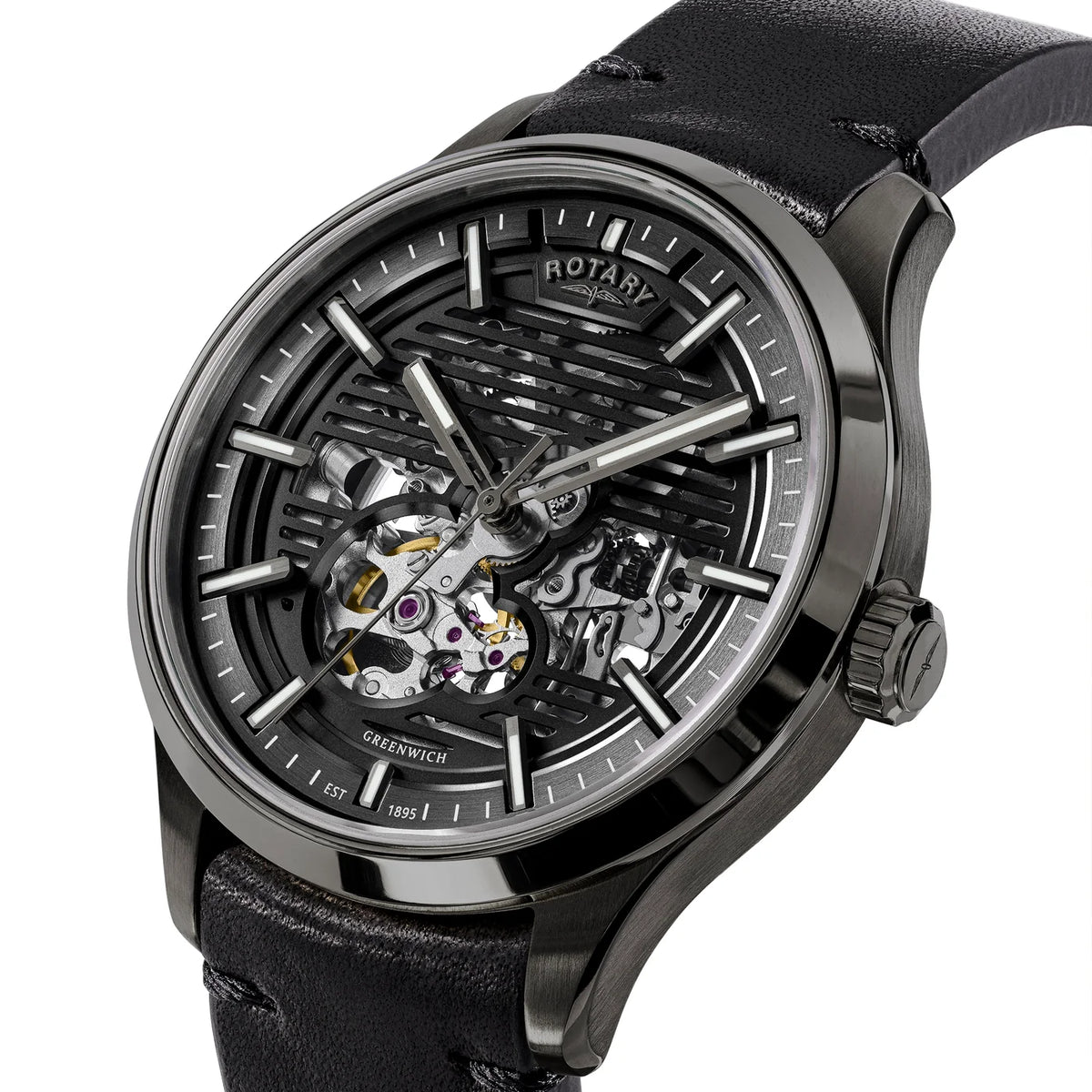 Rotary Greenwich GT1 Black Skeleton Automatic Watch
