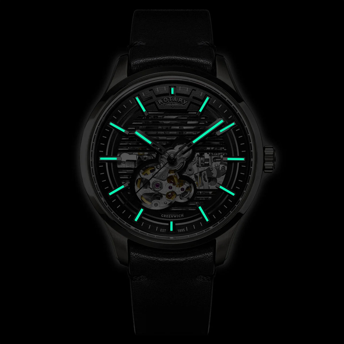 Rotary Greenwich GT1 Black Skeleton Automatic Watch