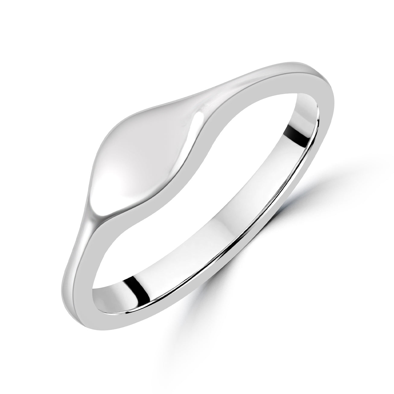 Sterling Silver Engravable Slim Signet Style Ring