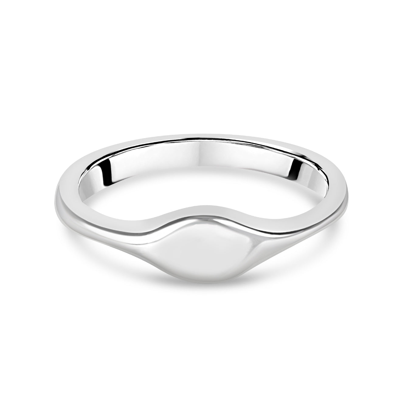 Sterling Silver Engravable Slim Signet Style Ring
