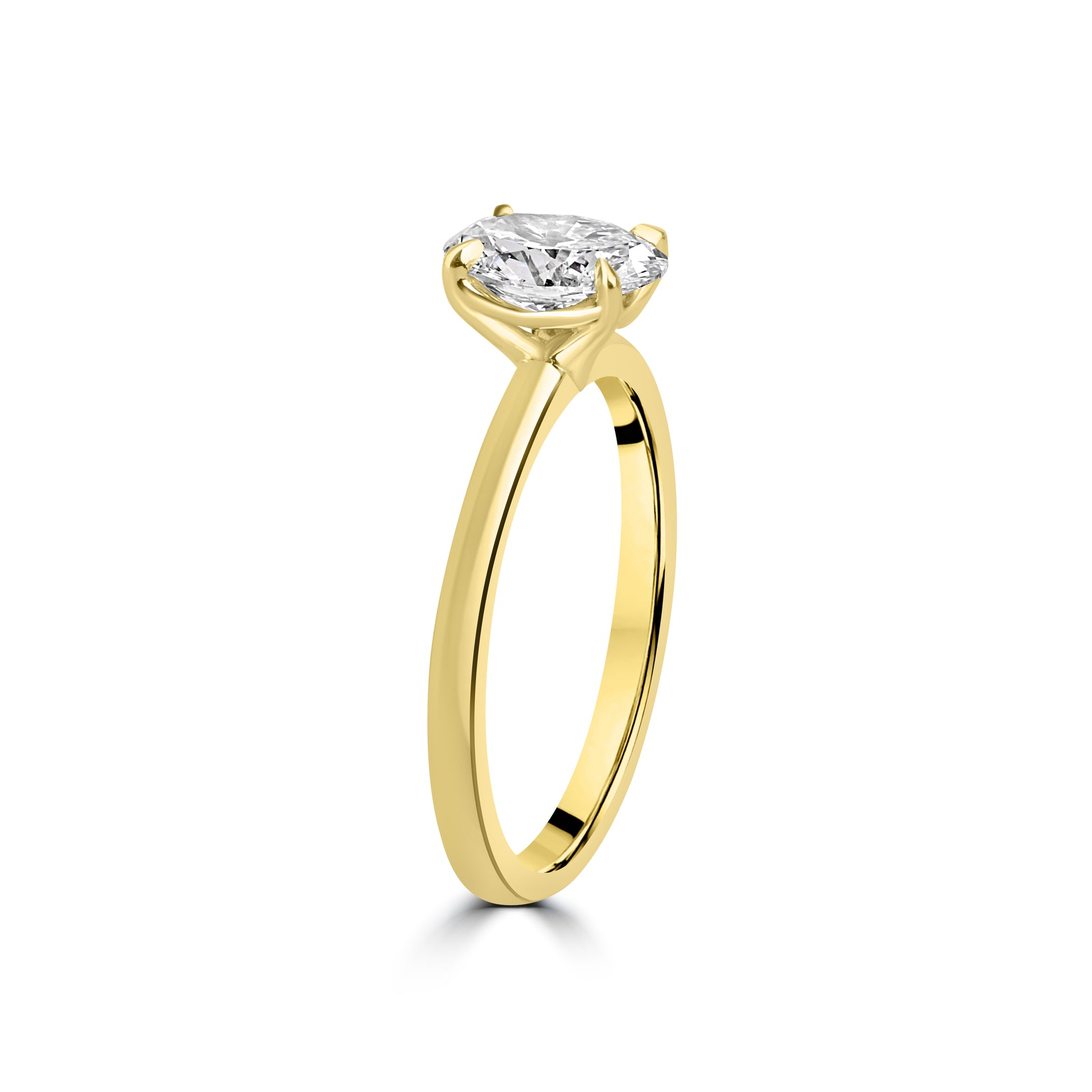 18ct Yellow Gold 2.02ct Oval Lab Grown Diamond Talon Claw Solitaire Engagement Ring