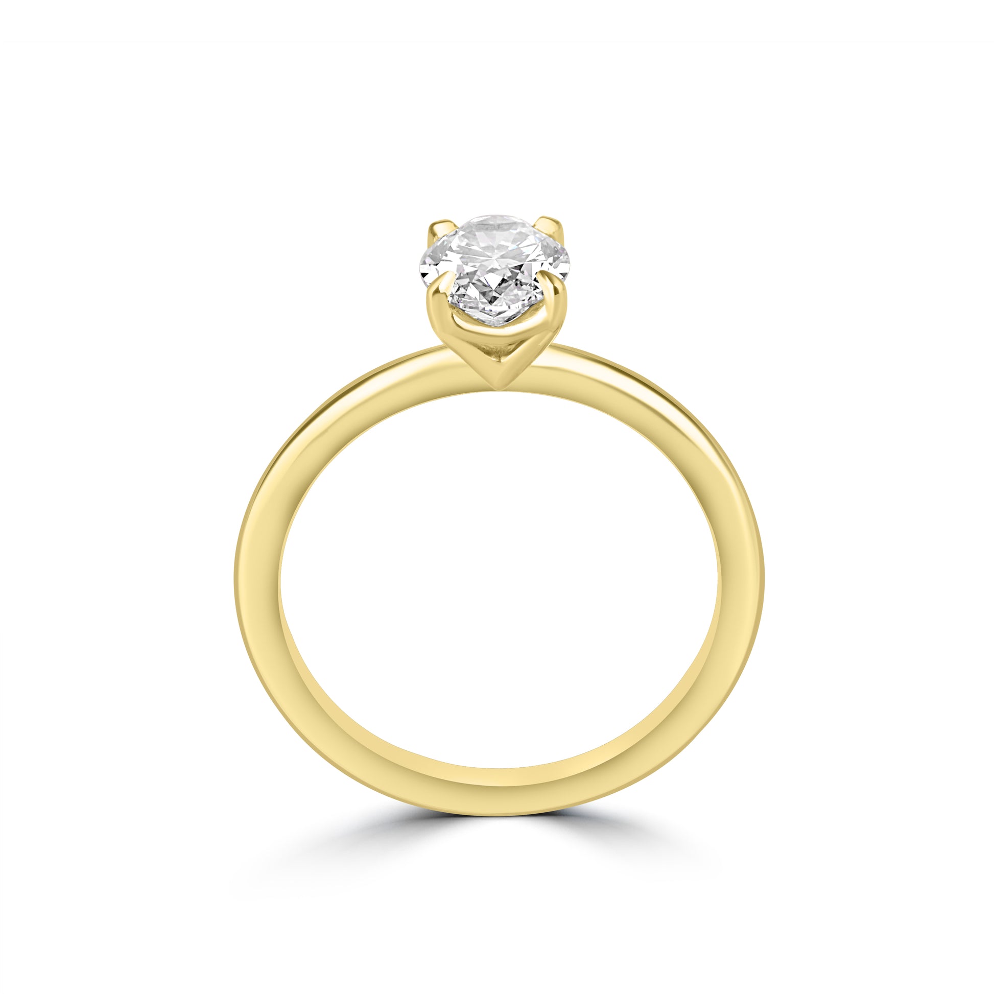 18ct Yellow Gold 2.02ct Oval Lab Grown Diamond Talon Claw Solitaire Engagement Ring