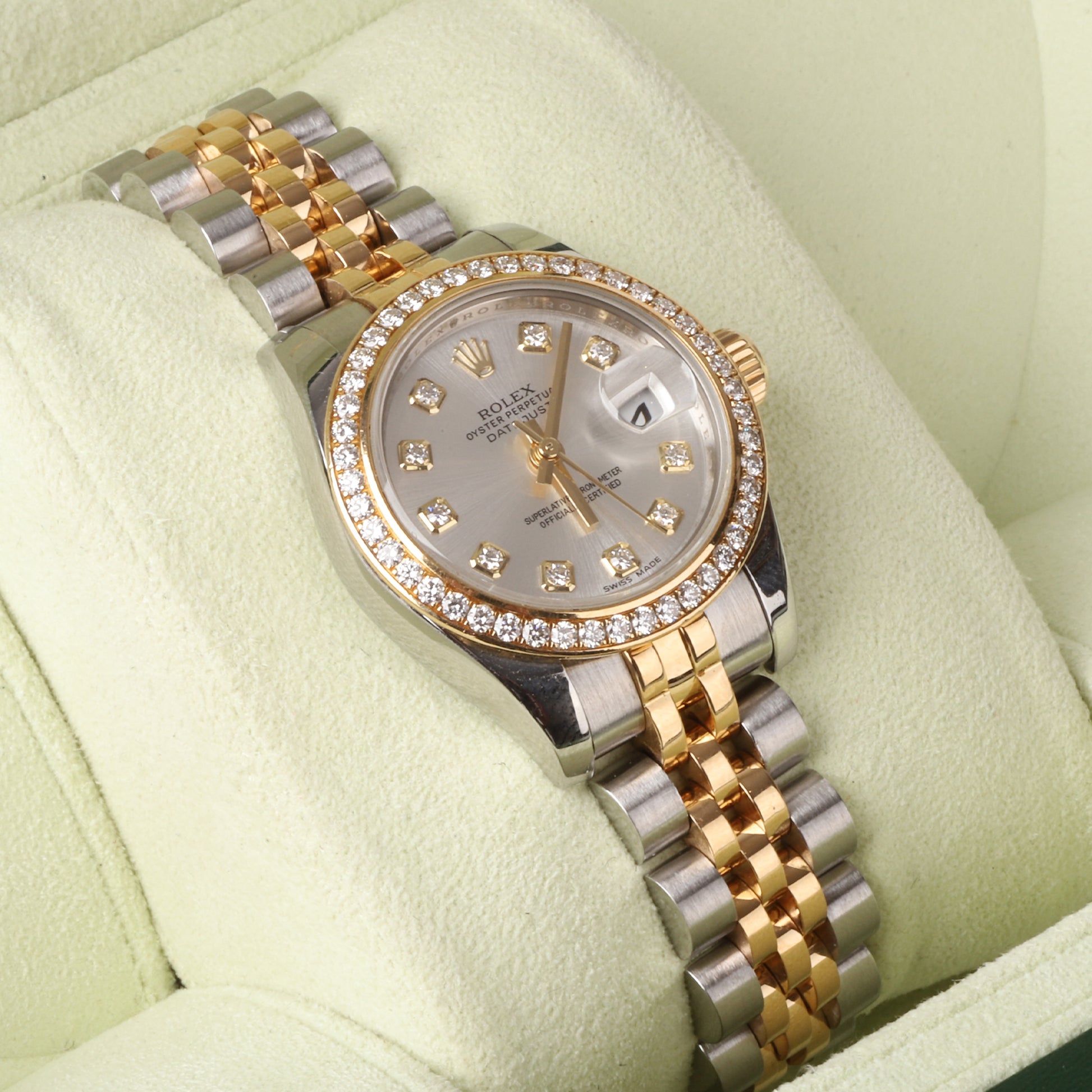 Rolex Datejust 26mm Steel & 18ct Yellow Gold Diamond Dial Pre-Owned Watch
