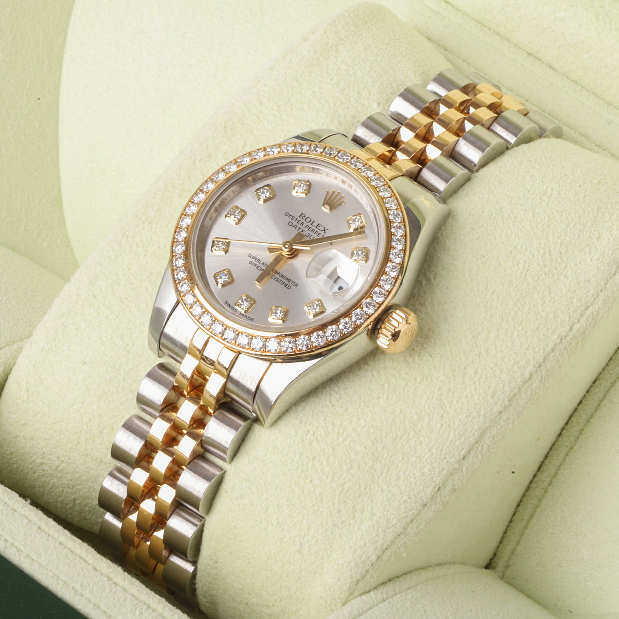 Rolex Datejust 26mm Steel & 18ct Yellow Gold Diamond Dial Pre-Owned Watch