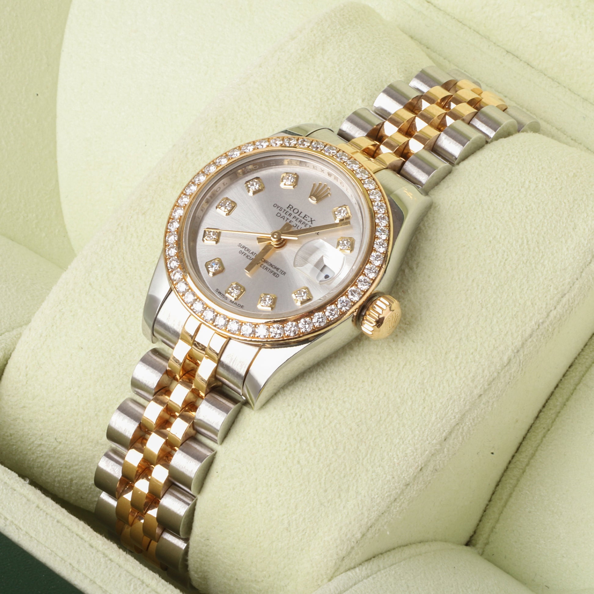 Rolex Datejust 26mm Steel & 18ct Yellow Gold Diamond Dial Pre-Owned Watch