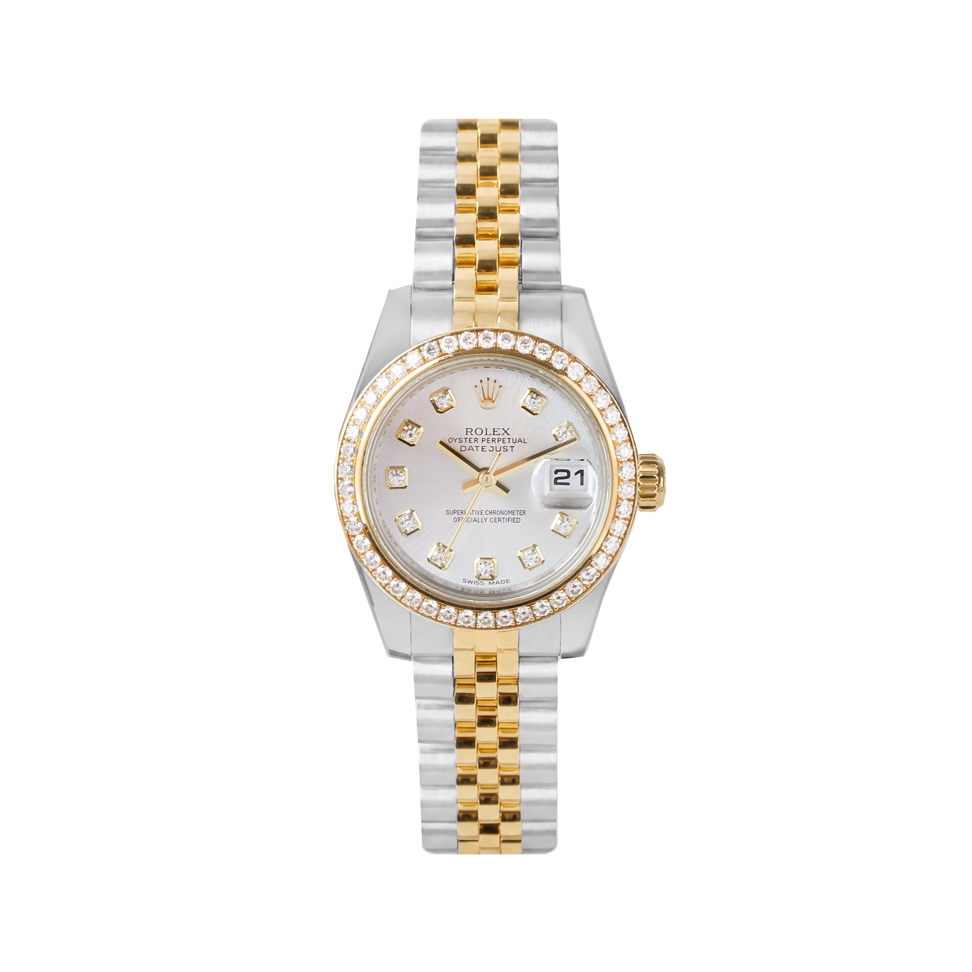 Rolex Datejust 26mm Steel & 18ct Yellow Gold Diamond Dial Pre-Owned Watch