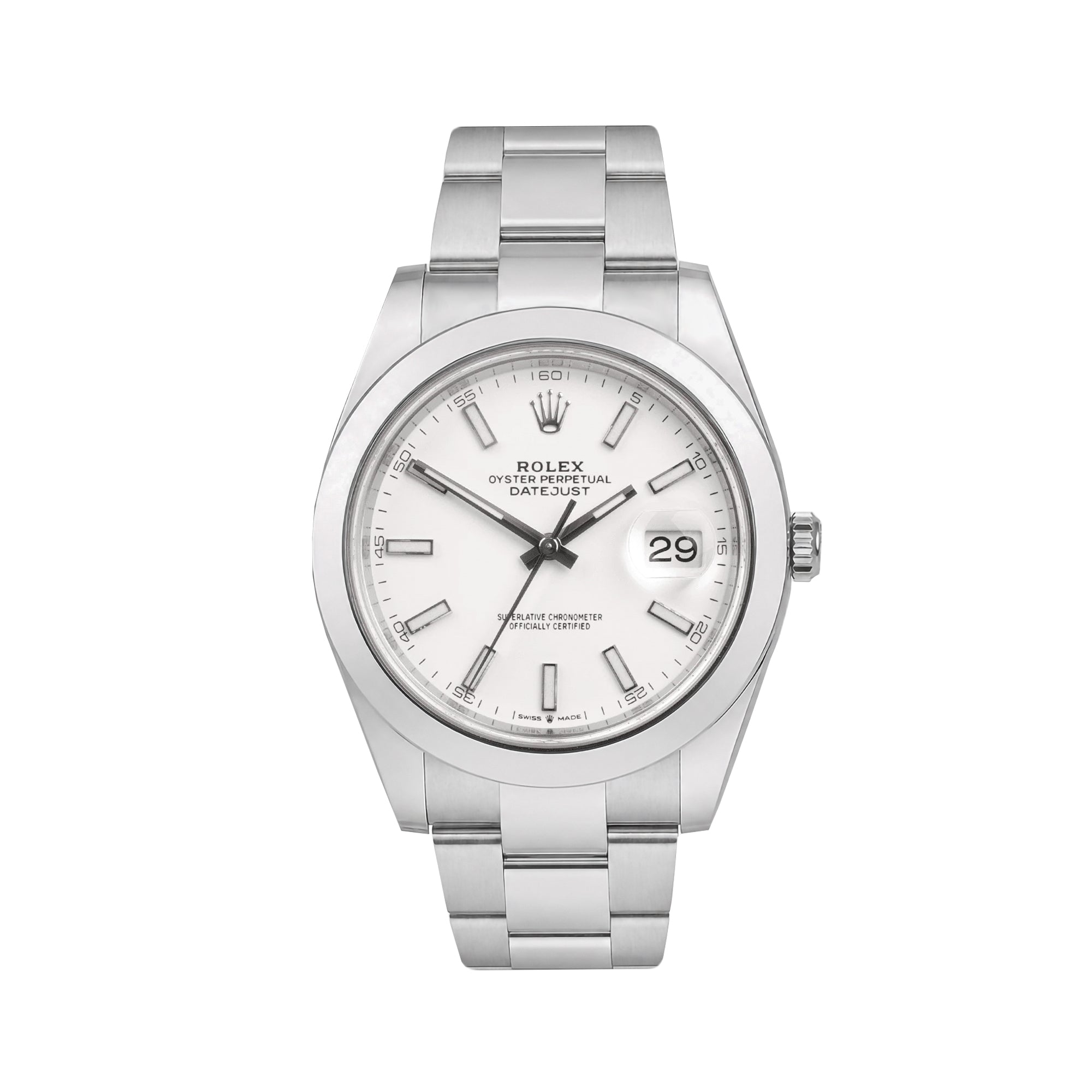 Rolex Datejust Steel Oyster Bracelet with a White Date Dial Pre-Owned Watch