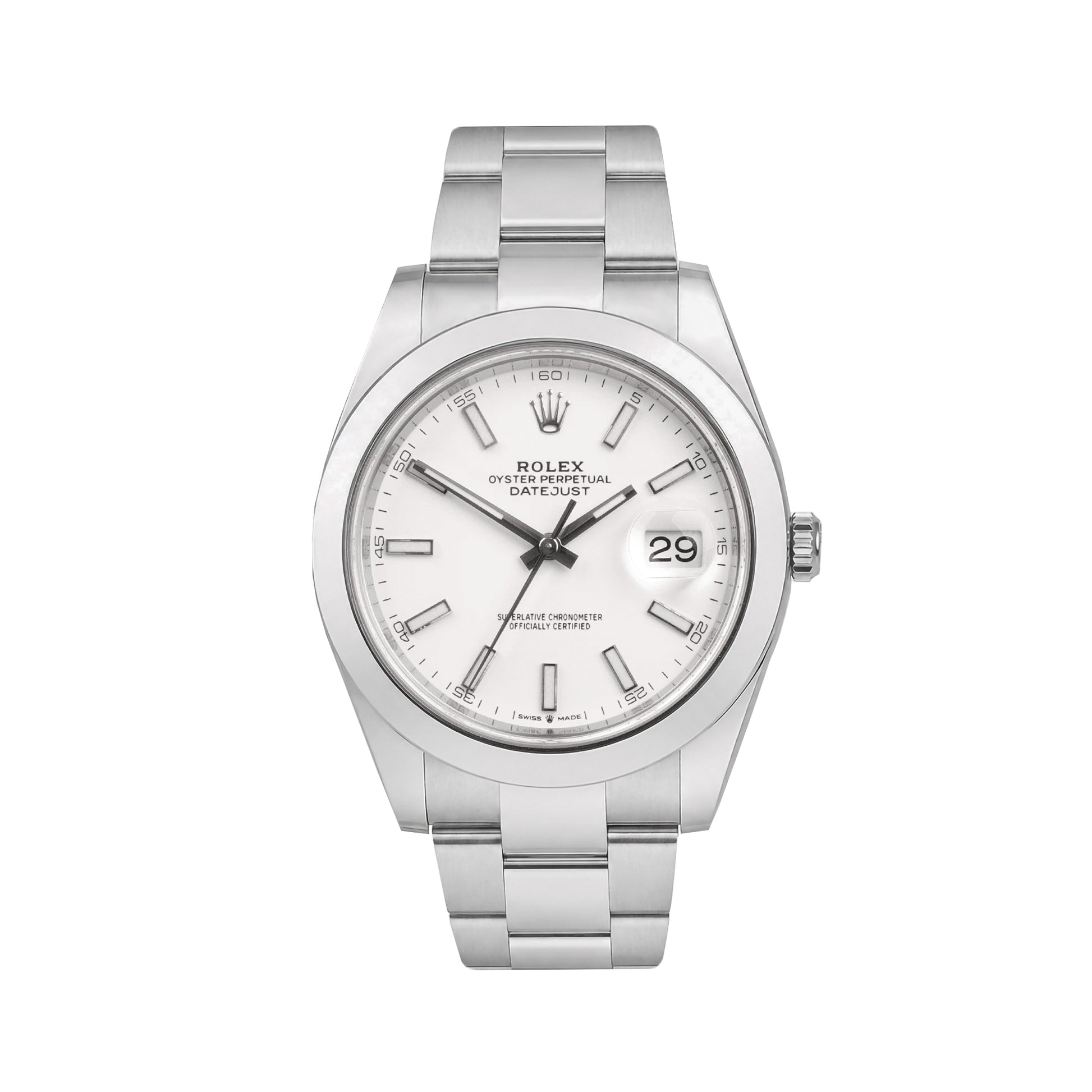 Rolex Datejust Steel Oyster Bracelet with a White Date Dial Pre-Owned Watch