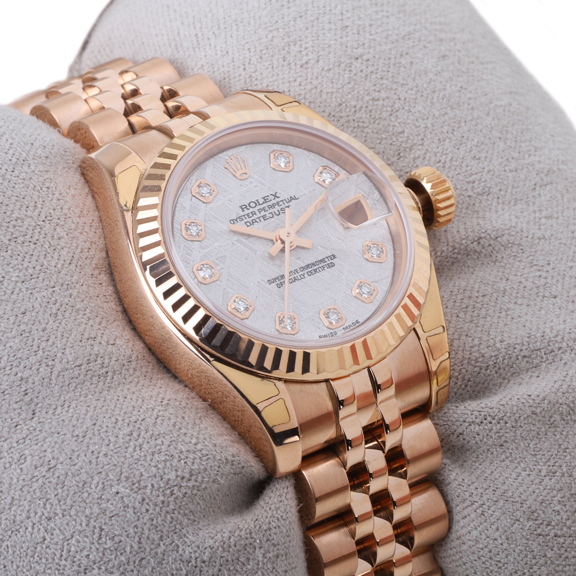 Rolex Datejust 26mm 18ct Rose Gold Diamond Meteorite Pre-Owned Watch