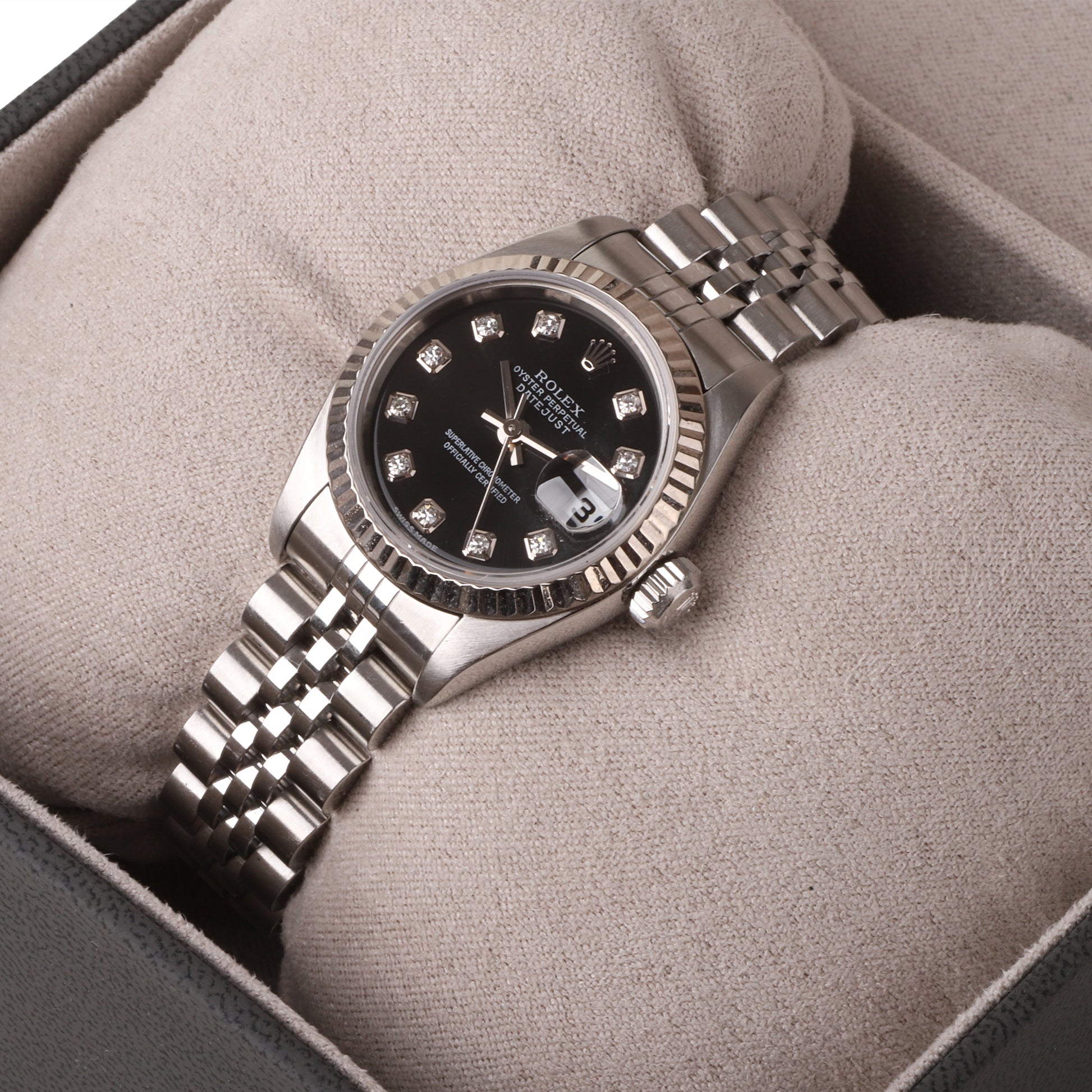 Rolex Datejust 26mm Black Diamond Dot Dial Pre-Owned Watch