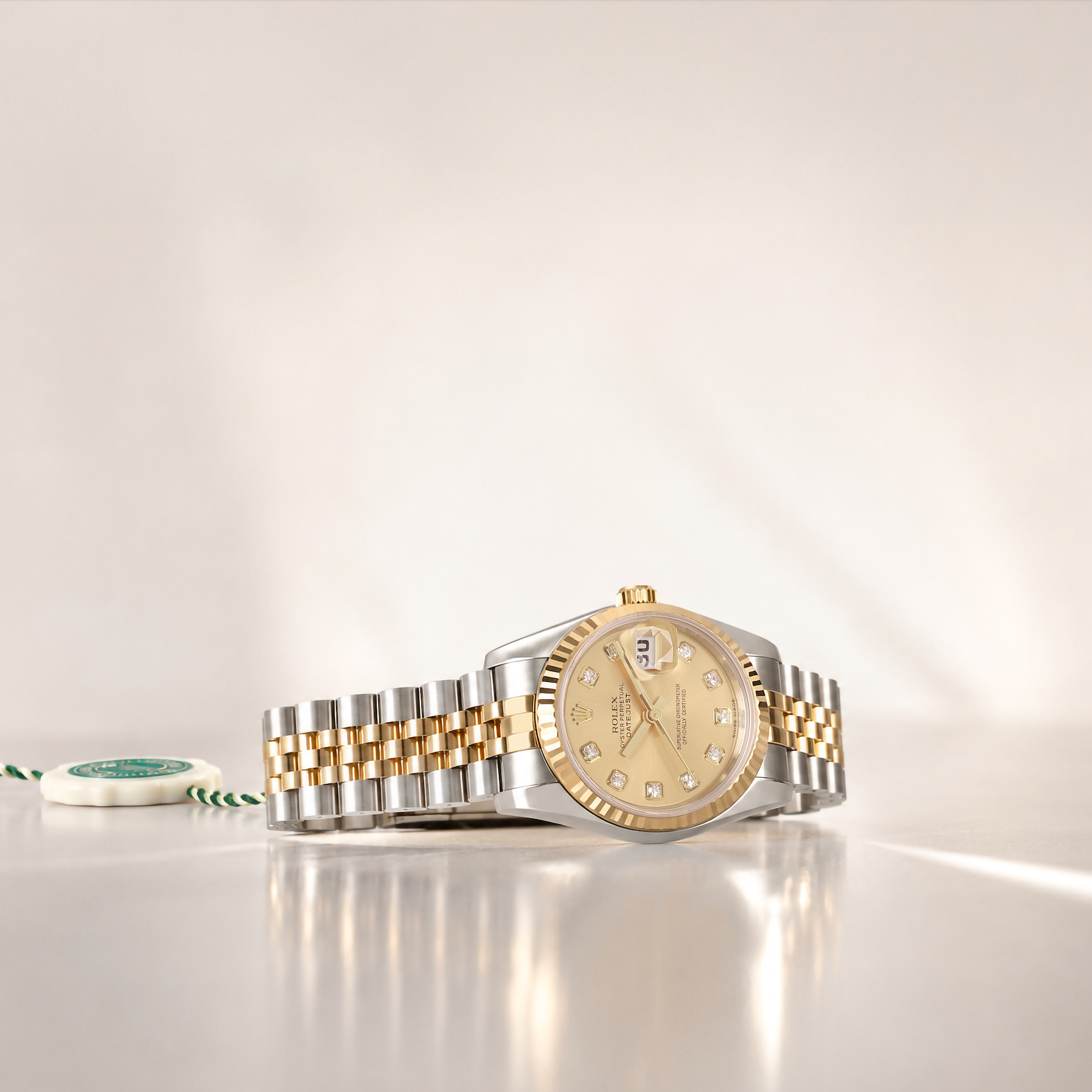 Rolex Datejust 26mm with Champagne Diamond Dot Dial Pre-Owned Watch