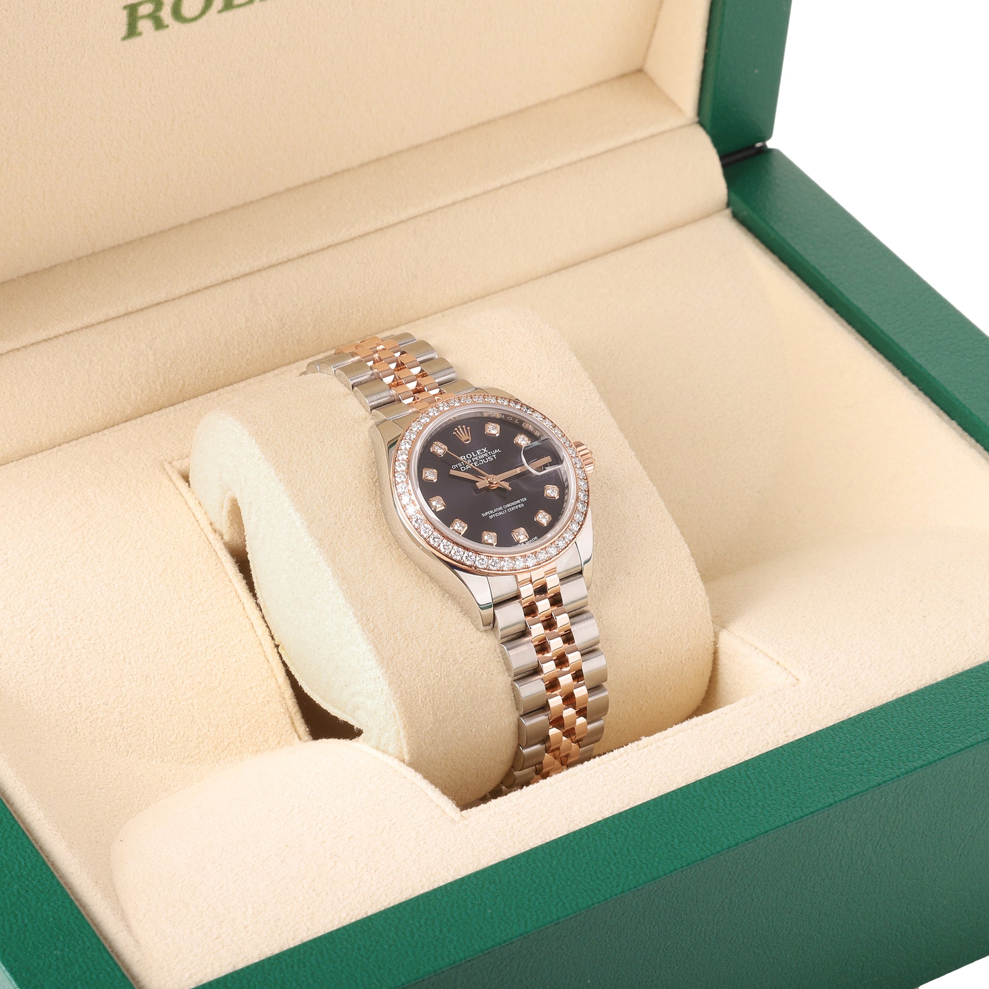 Rolex_Datejust_28mm_Steel_18ct_Rose_Gold_Aubergine_Diamond_Dot_Dial_Pre-Owned_Watch