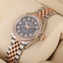 Rolex Datejust 28mm Steel & 18ct Rose Gold Aubergine Diamond Dot Dial Pre-Owned Watch