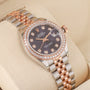 Rolex Datejust 28mm Steel & 18ct Rose Gold Aubergine Diamond Dot Dial Pre-Owned Watch