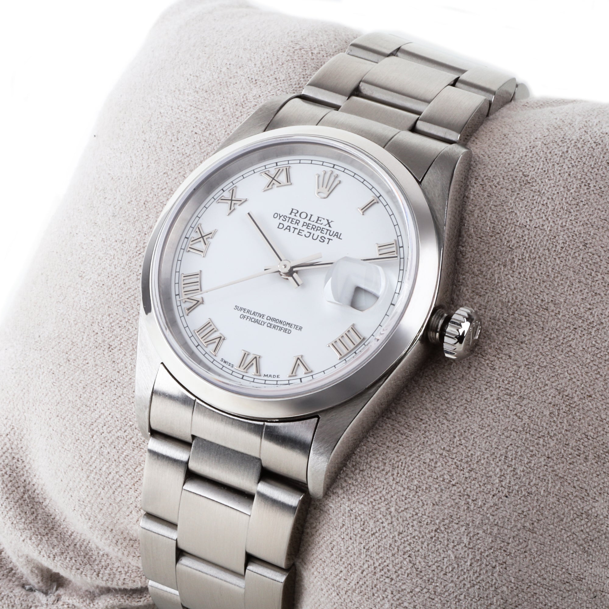 Rolex Datejust Steel Oyster Bracelet with a White 36mm Dial Pre-Owned Watch