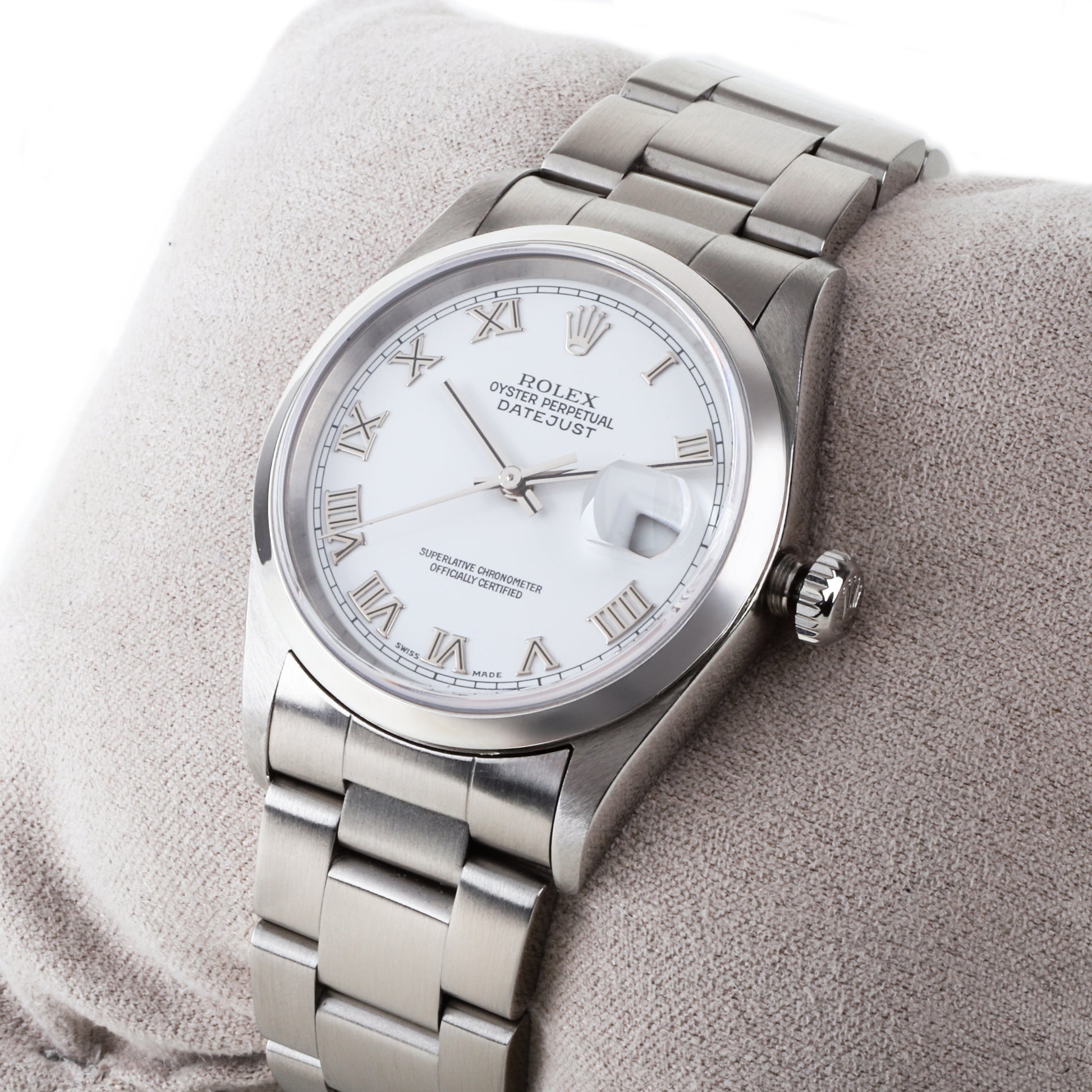 Rolex Datejust Steel Oyster Bracelet with a White 36mm Dial Pre-Owned Watch