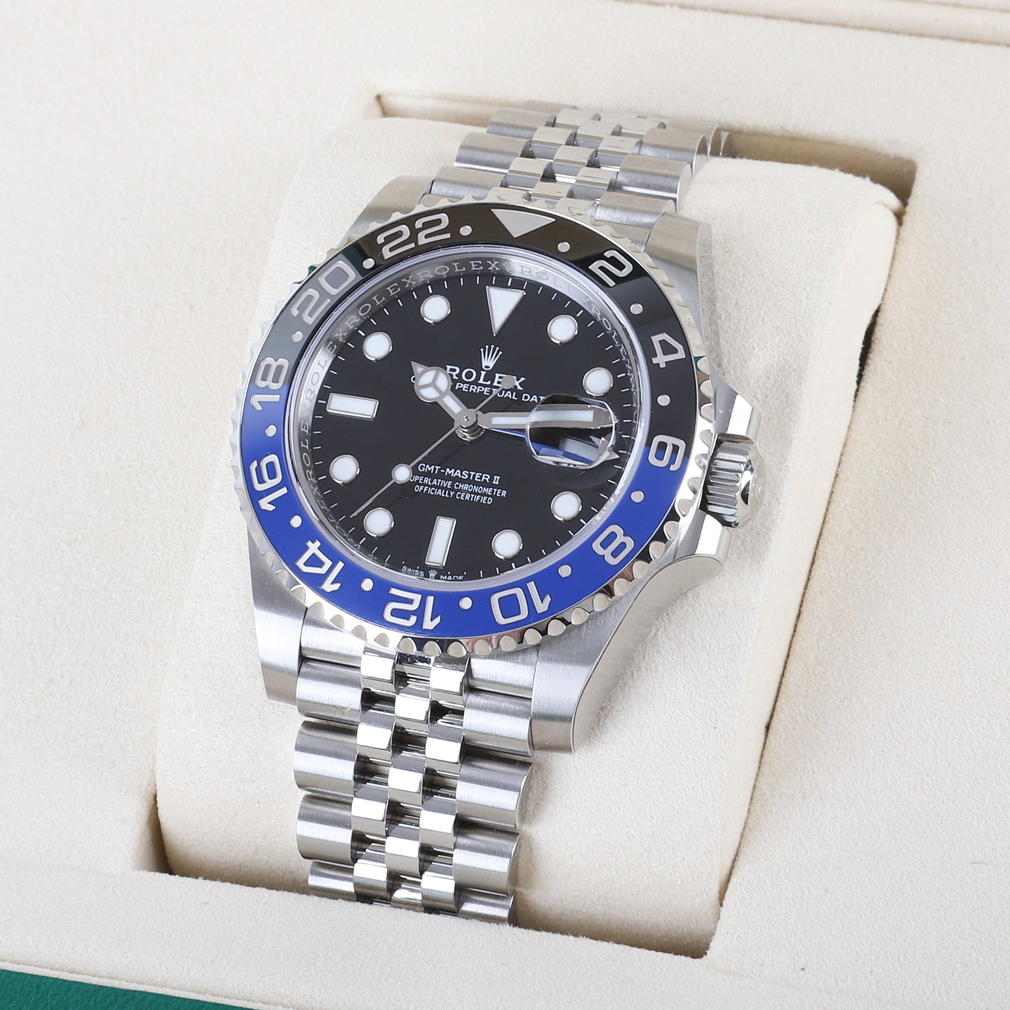 Rolex GMT Master ll Batgirl Black and Blue Bezel 2025 Pre-Owned UNWORN Watch