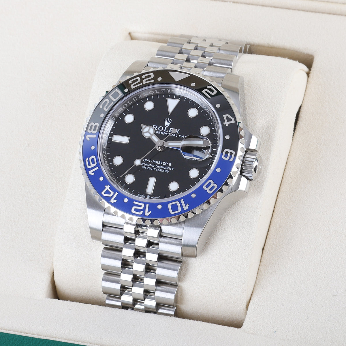Rolex GMT Master ll Batgirl Black and Blue Bezel 2025 Pre-Owned UNWORN Watch