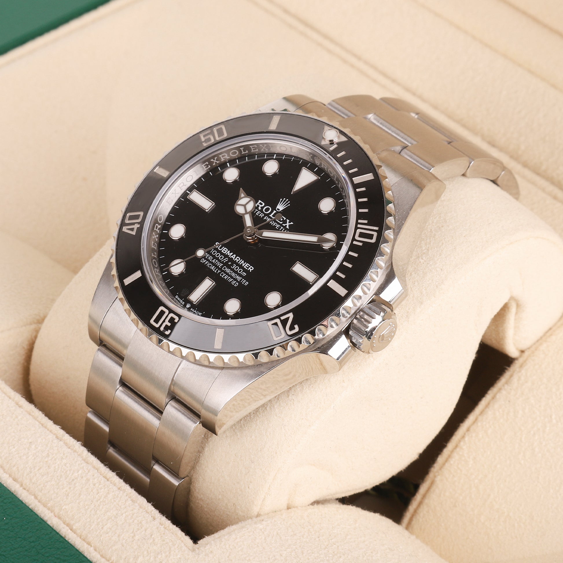 Rolex Men's Steel Non-Date Black Submariner Watch