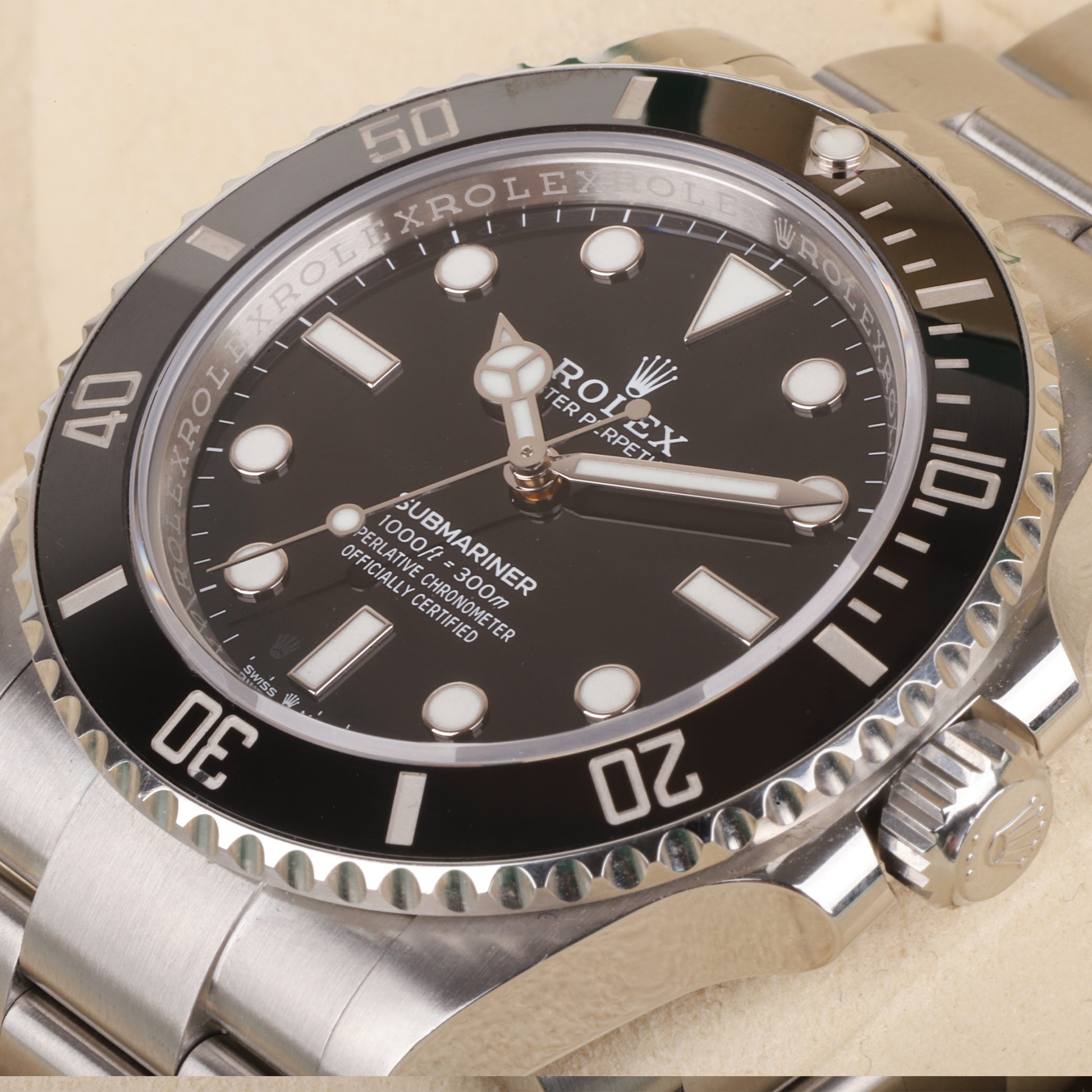 Rolex Men's Steel Non-Date Black Submariner Watch