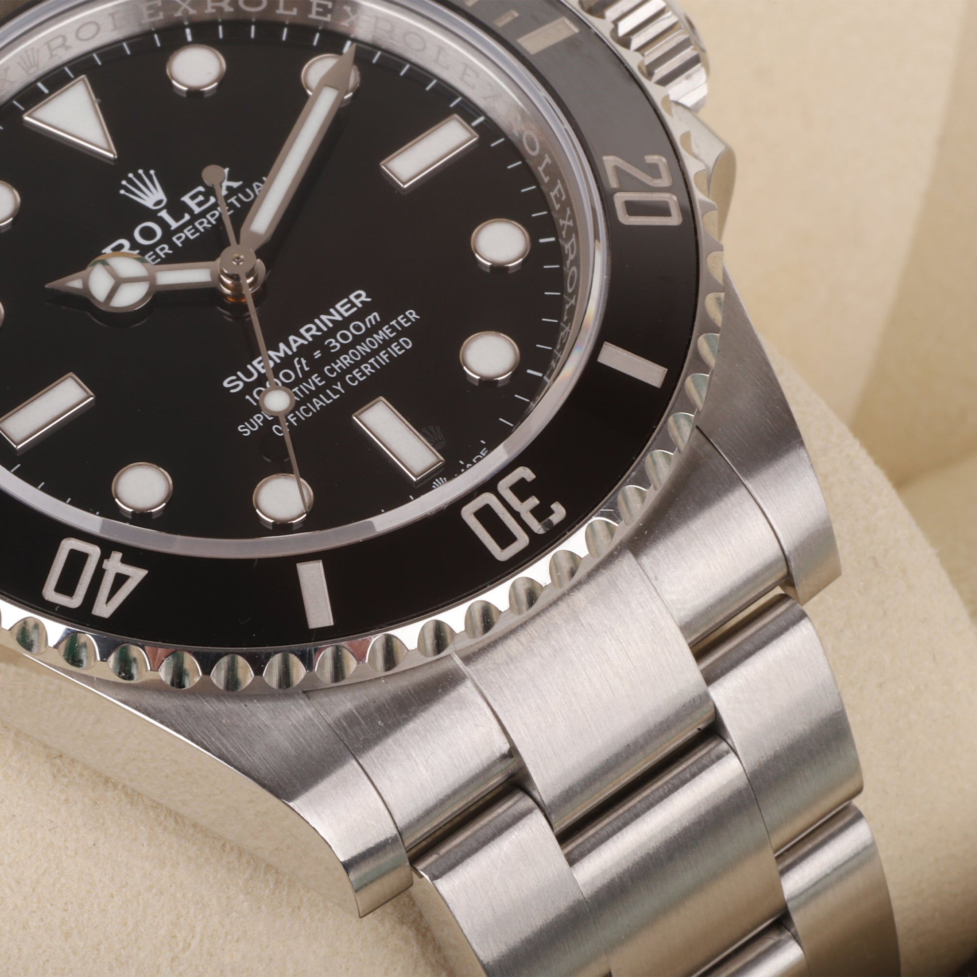 Rolex Men's Steel Non-Date Black Submariner Watch