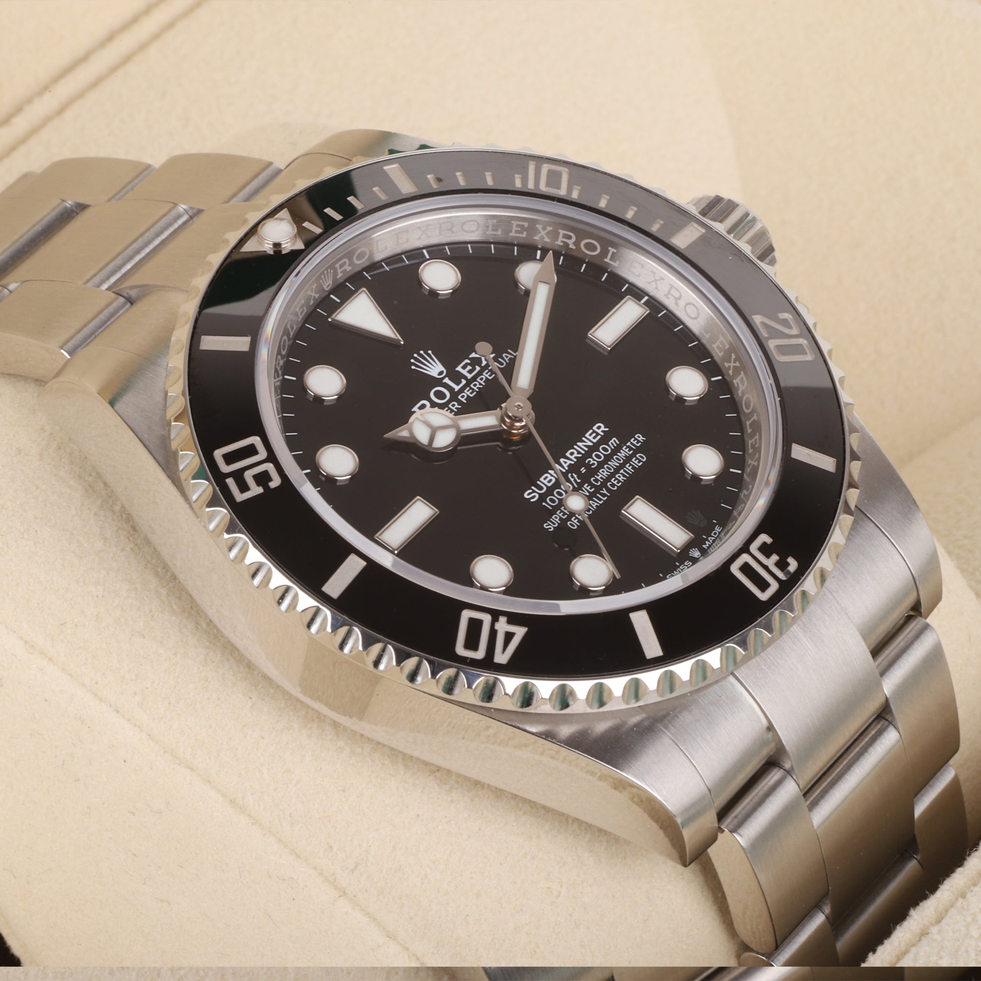 Rolex Men's Steel Non-Date Black Submariner Watch