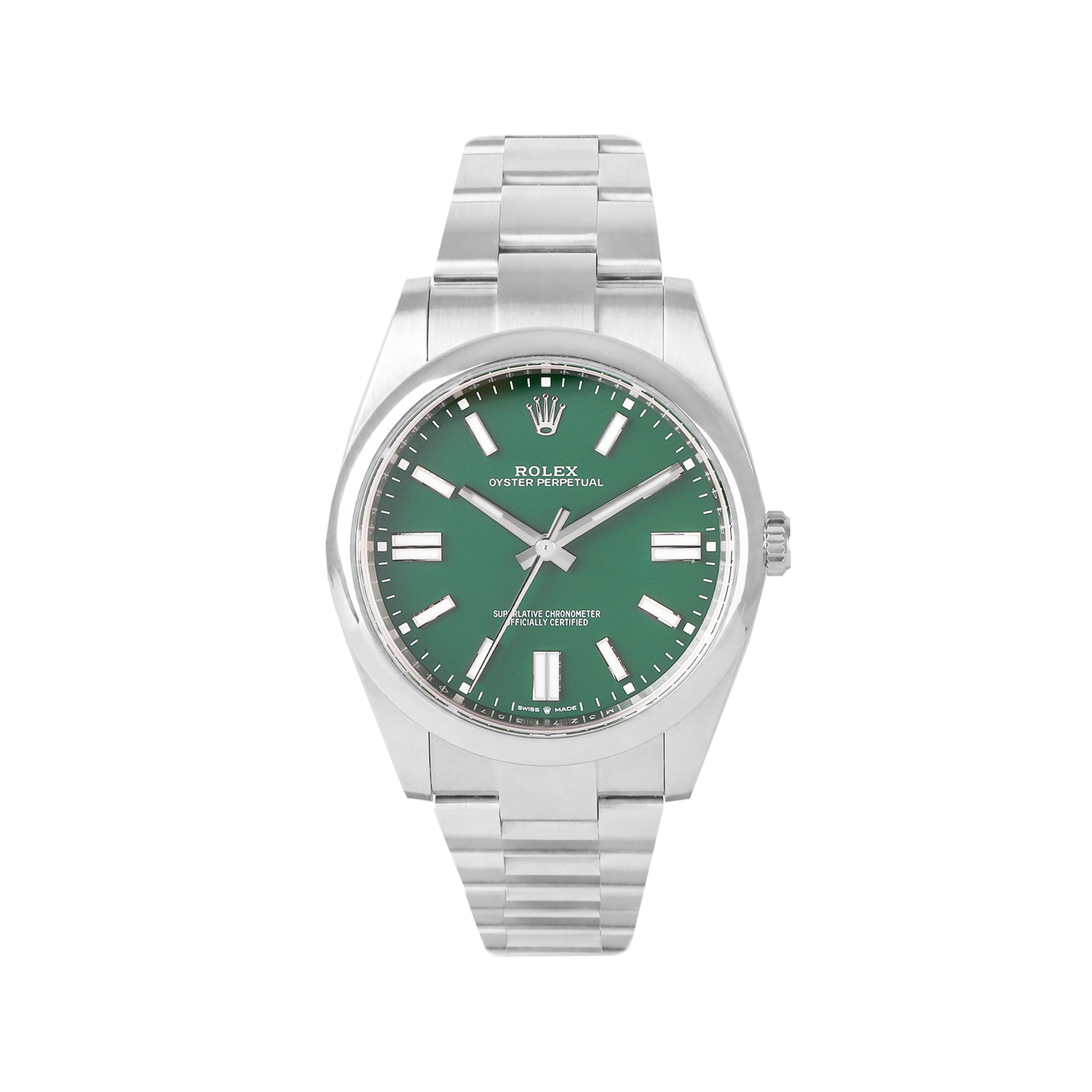 Rolex Oyster Perpetual 41mm Green Dial Pre-Owned Watch