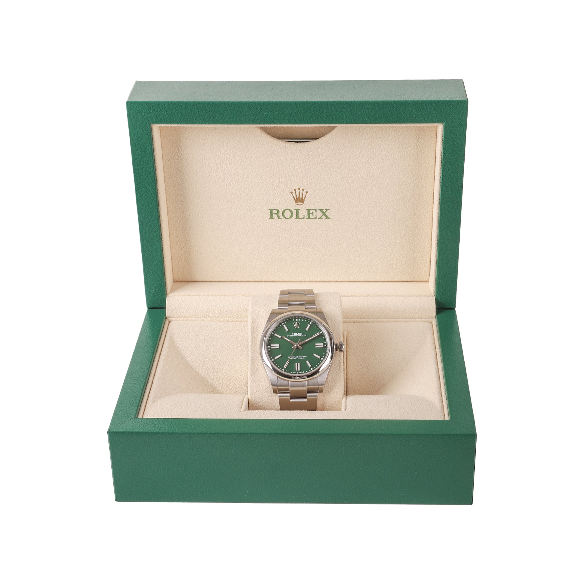 Rolex Oyster Perpetual 41mm Green Dial Pre-Owned Watch