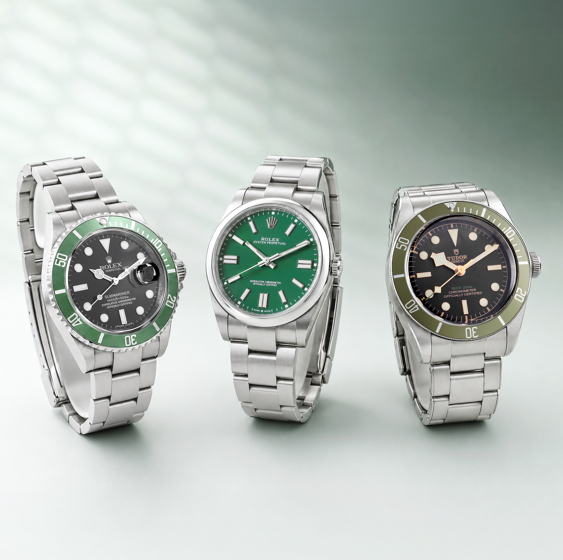 Rolex Oyster Perpetual 41mm Green Dial Pre-Owned Watch